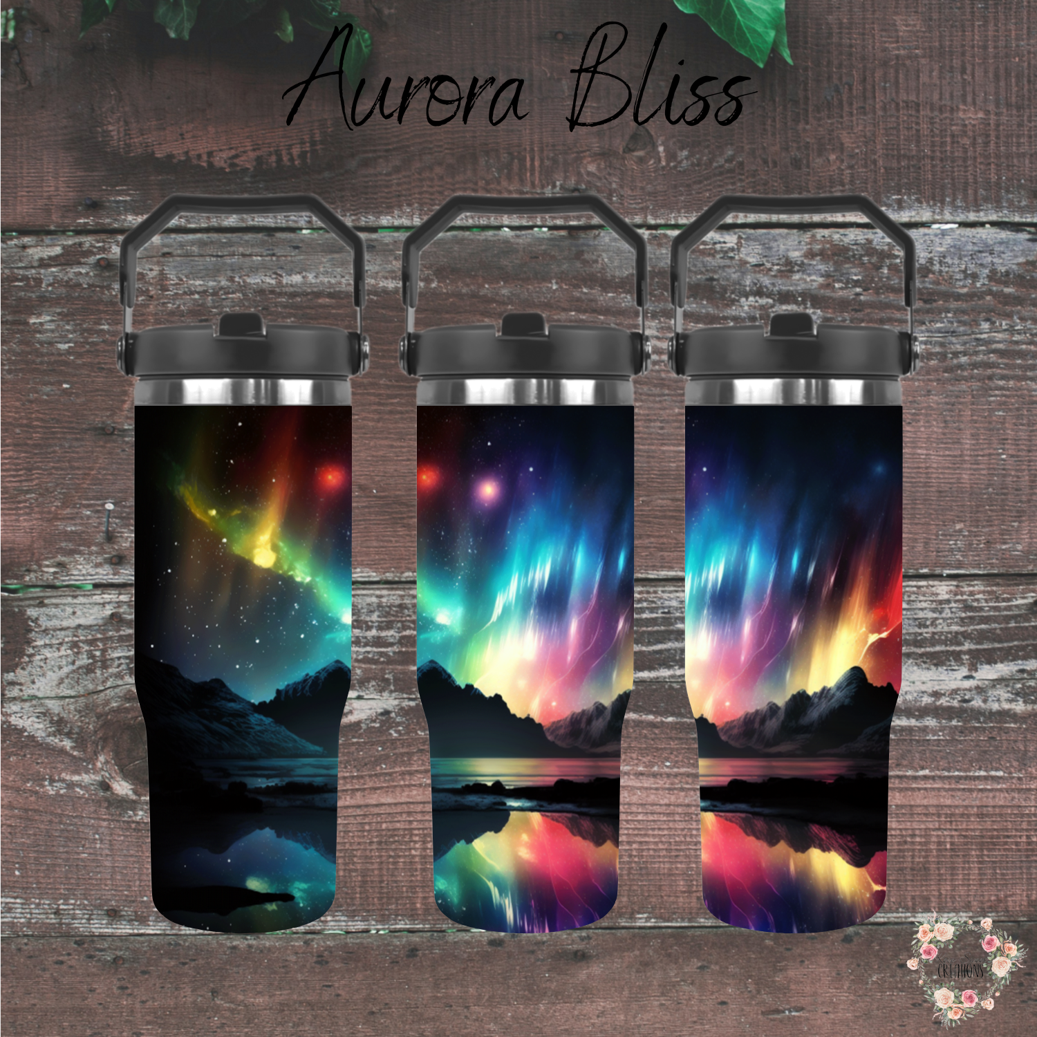 Northern Lights Collection – Aurora Bliss Sublimation Tumblers | Cosmic & Celestial Insulated Drinkware