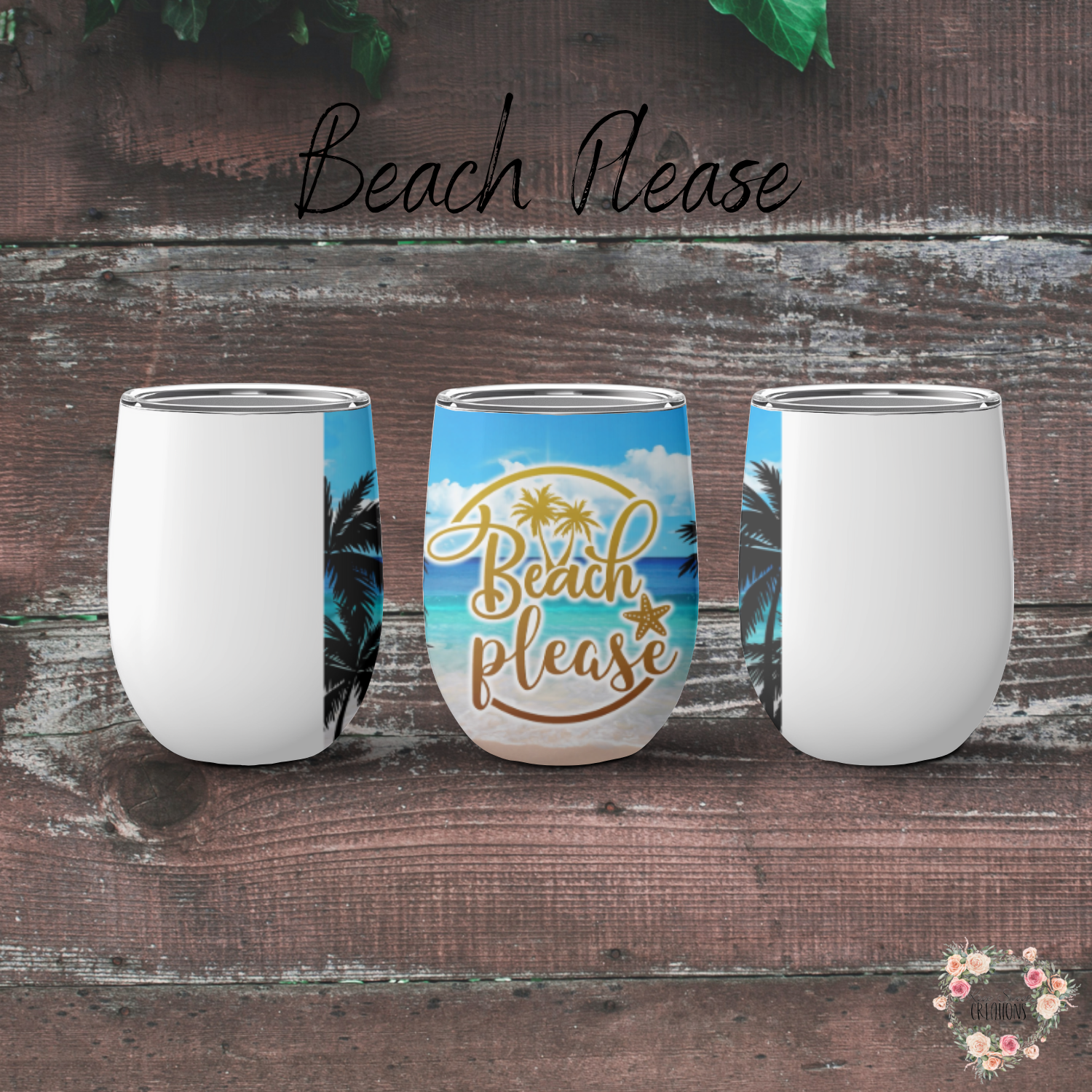 Beach Please Tumbler – A Sun-Kissed Paradise in Your Hand