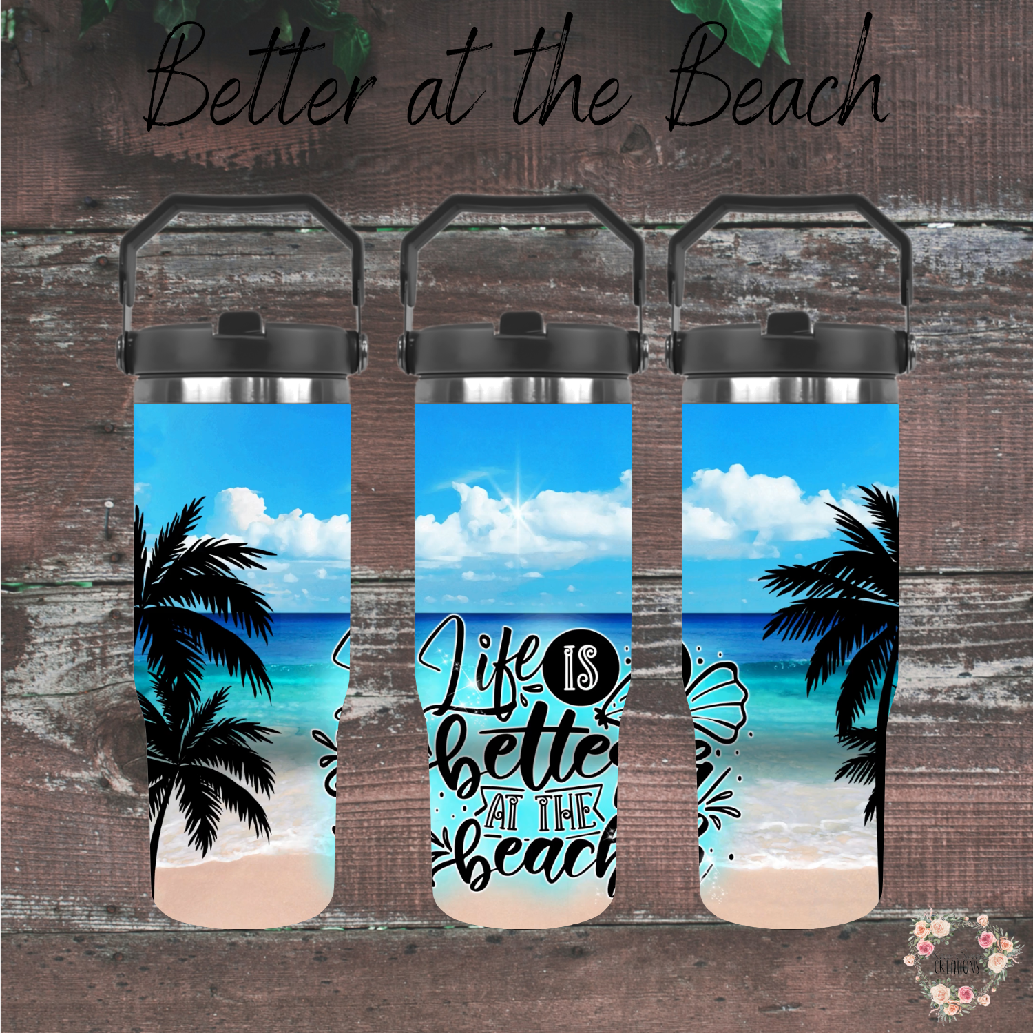 Better at the Beach – Palm Tree & Ocean Sublimation Tumblers | Coastal Insulated Drinkware