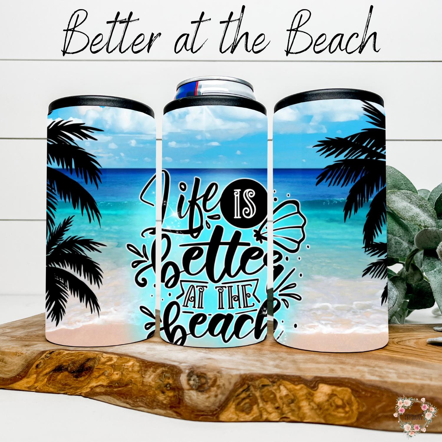 Better at the Beach – Palm Tree & Ocean Sublimation Tumblers | Coastal Insulated Drinkware