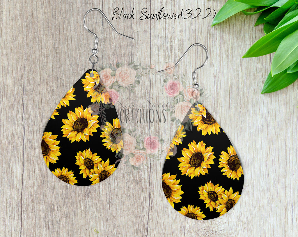 Teardrop Earrings – Stylish Sublimation Dangle Jewelry (Multiple Designs)