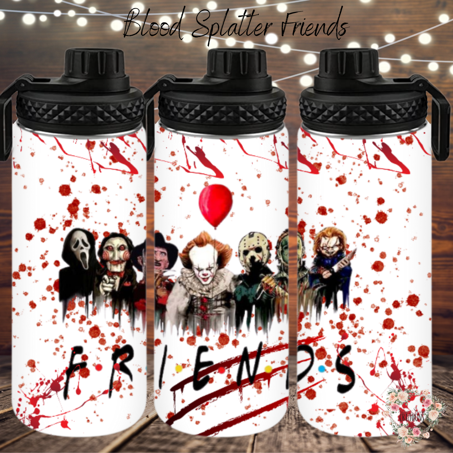 Blood Splatter Friends Horror Tumbler – Killer Friendship Drinkware