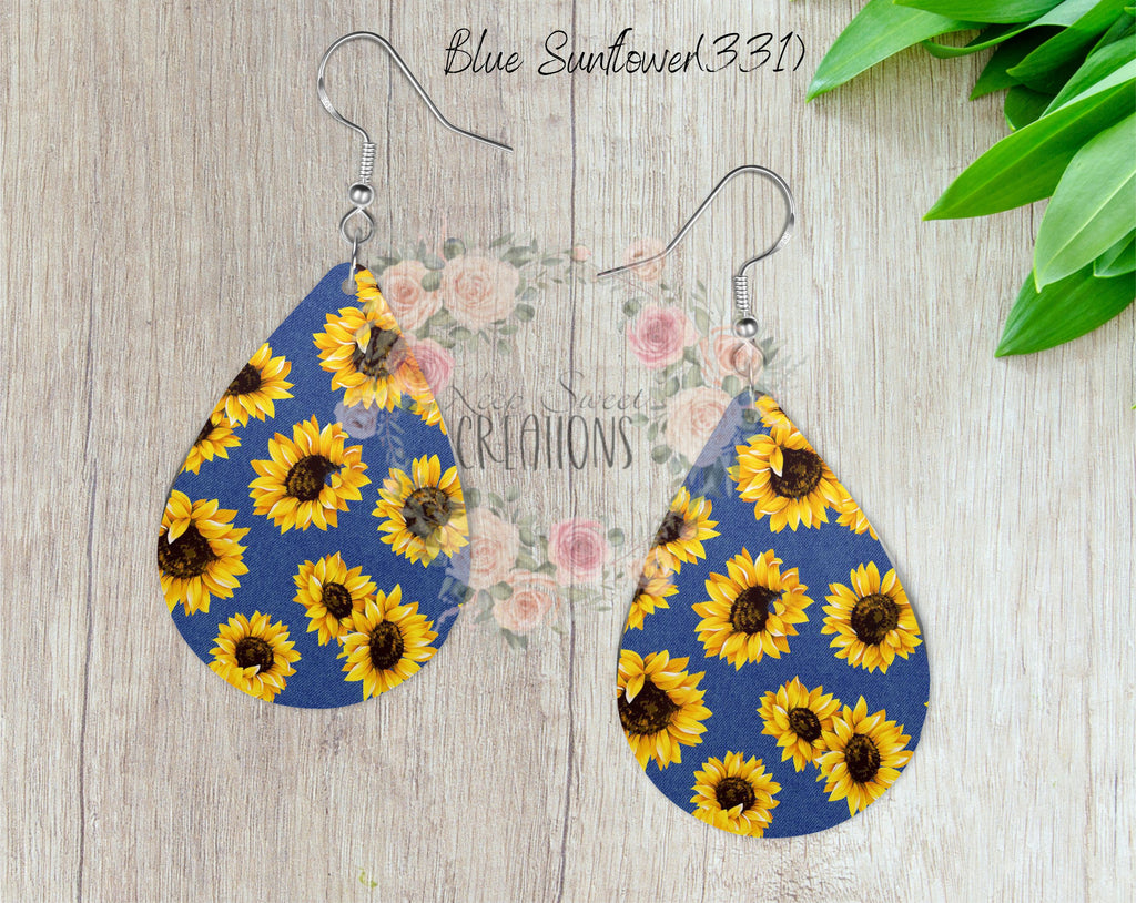 Teardrop Earrings – Stylish Sublimation Dangle Jewelry (Multiple Designs)