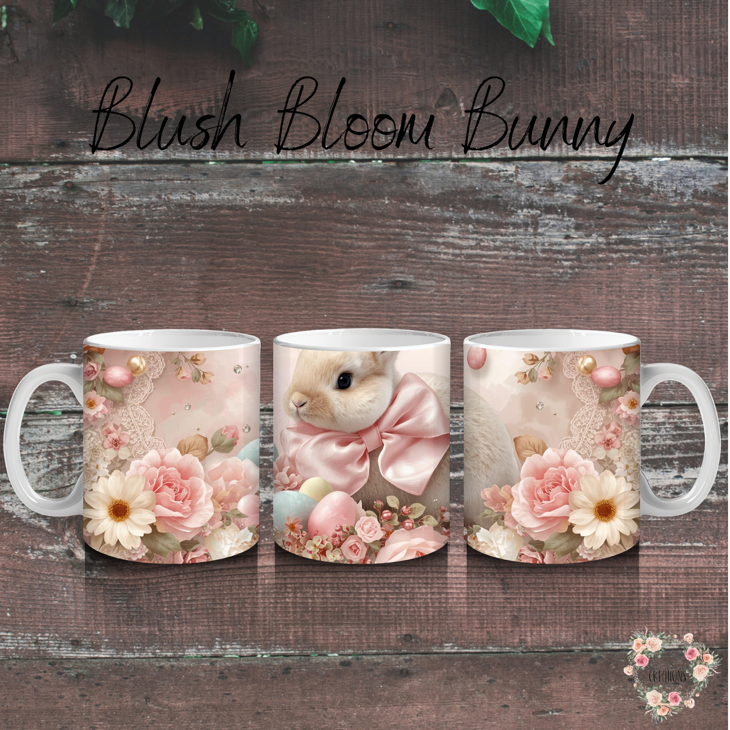 Blush Bloom Bunny Tumbler | Floral Easter Bunny Spring Cup (11–32 oz)