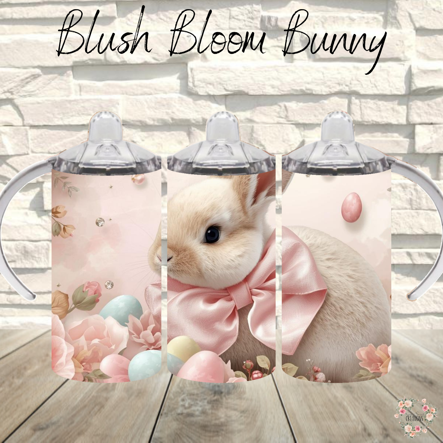 Blush Bloom Bunny Tumbler | Floral Easter Bunny Spring Cup (11–32 oz)