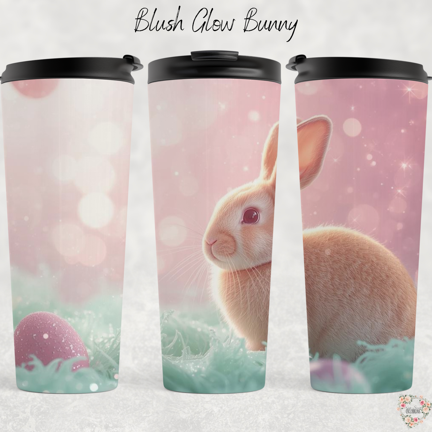 Blush Glow Bunny Tumbler | Dreamy Pastel Easter Bunny Spring Cup (11–32oz)