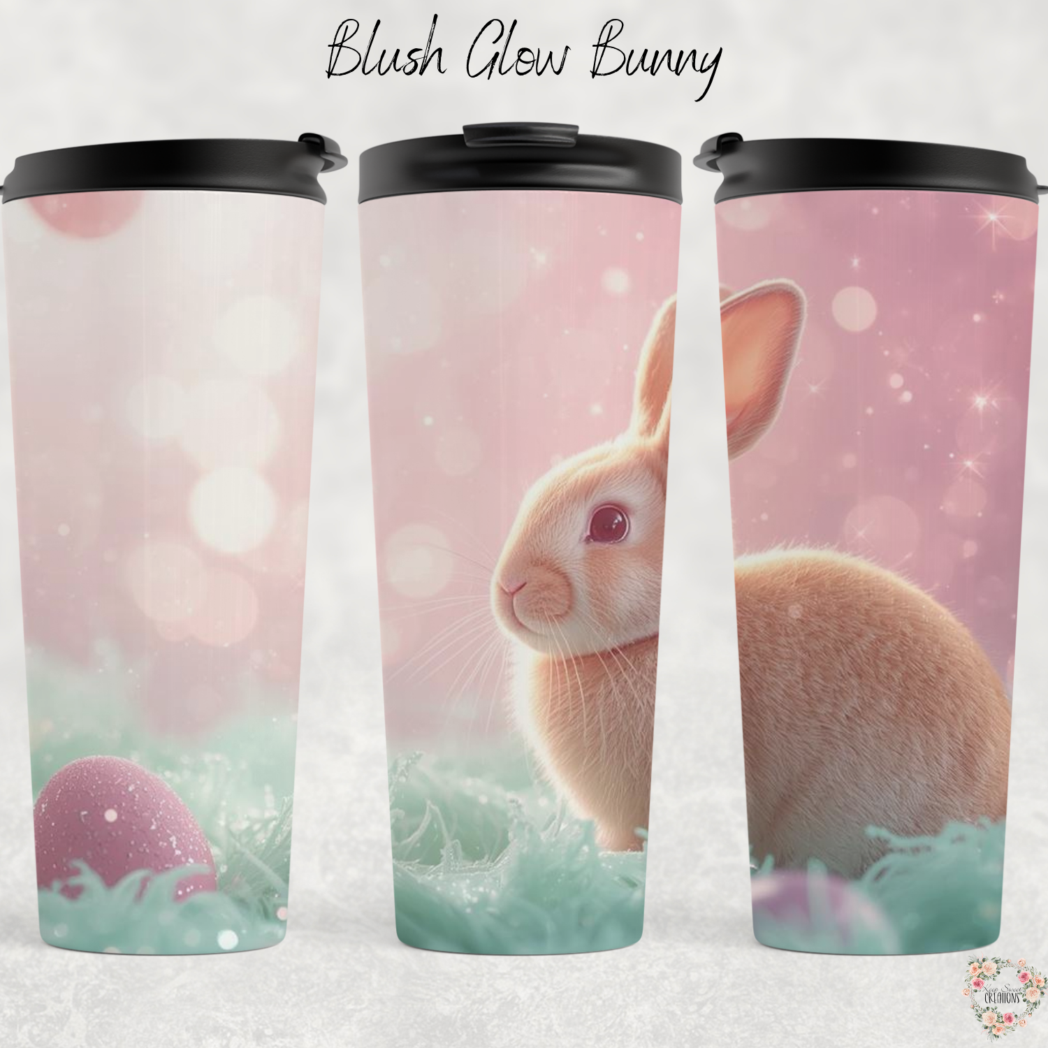 Blush Glow Bunny Tumbler | Dreamy Pastel Easter Bunny Spring Cup (11–32oz)
