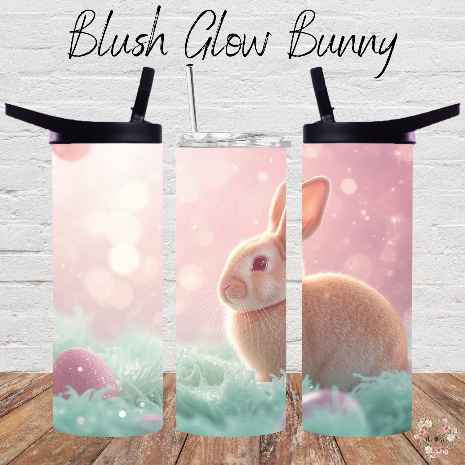 Blush Glow Bunny Tumbler | Dreamy Pastel Easter Bunny Spring Cup (11–32oz)
