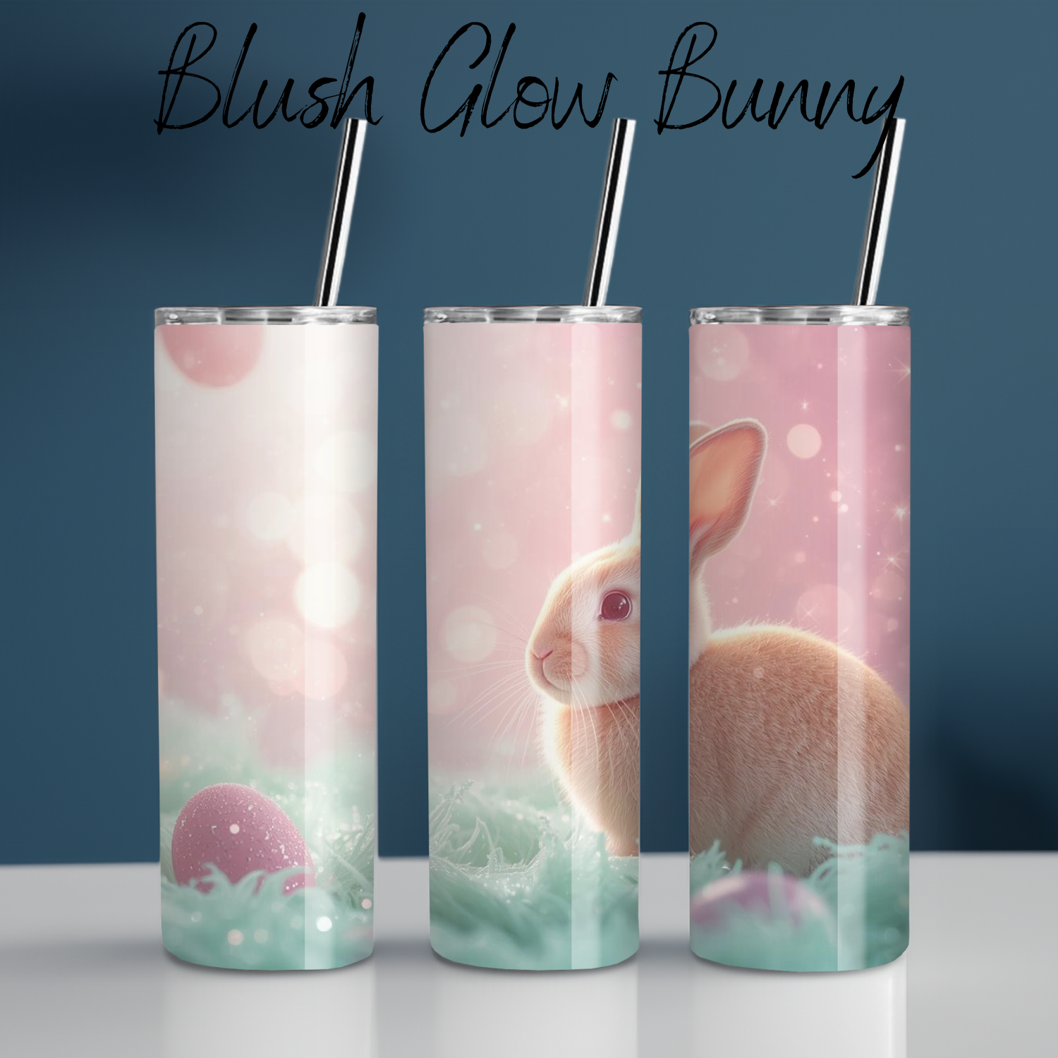 Blush Glow Bunny Tumbler | Dreamy Pastel Easter Bunny Spring Cup (11–32oz)