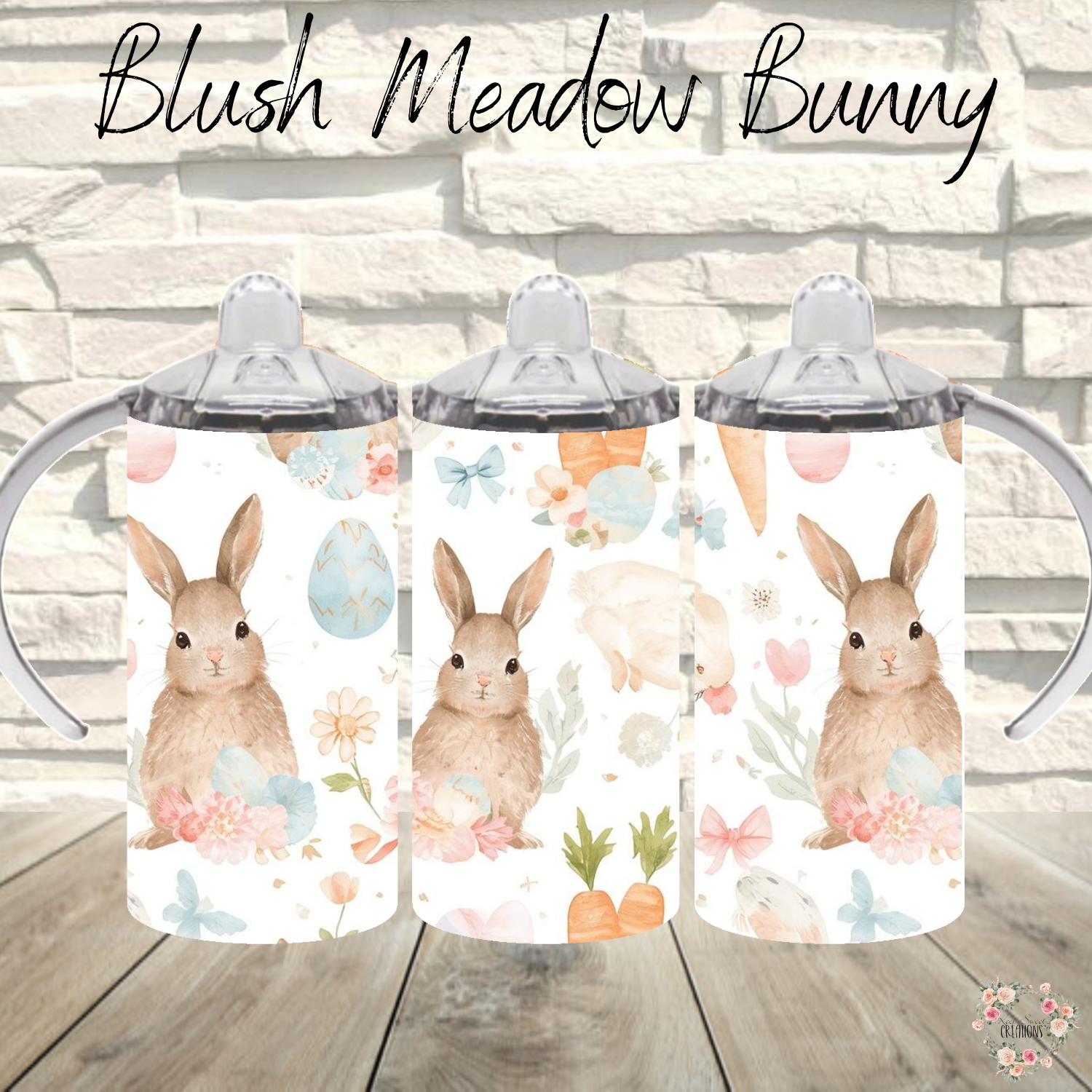 Blush Meadow Spring Floral Drinkware - Easter Bunny Tumbler | 11 oz Mug to 32 oz Tumbler