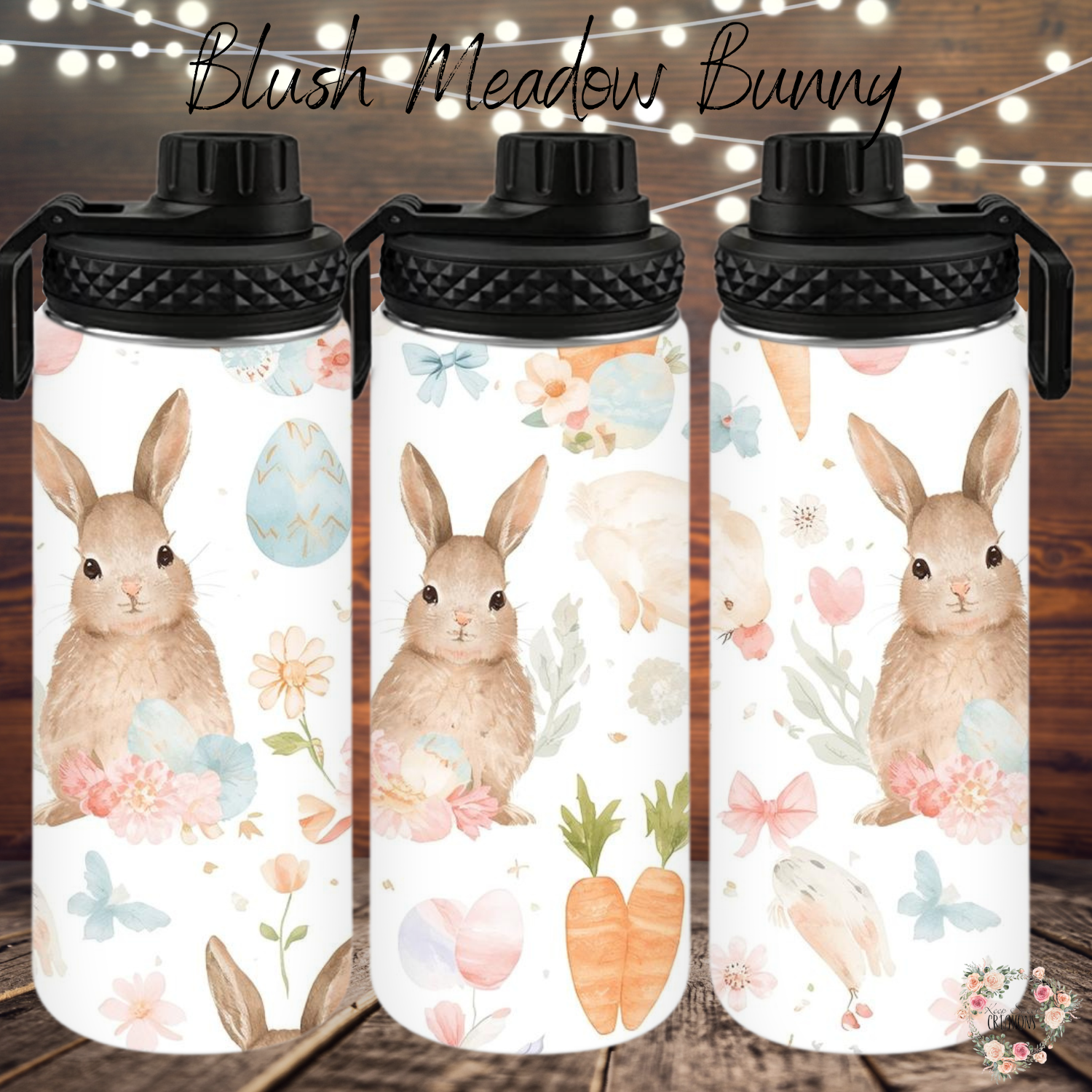 Blush Meadow Spring Floral Drinkware - Easter Bunny Tumbler | 11 oz Mug to 32 oz Tumbler