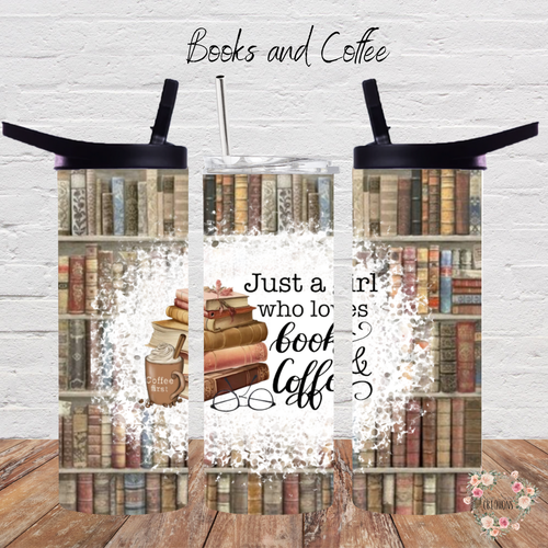 Books & Coffee Tumbler – Book Lover Coffee Gift