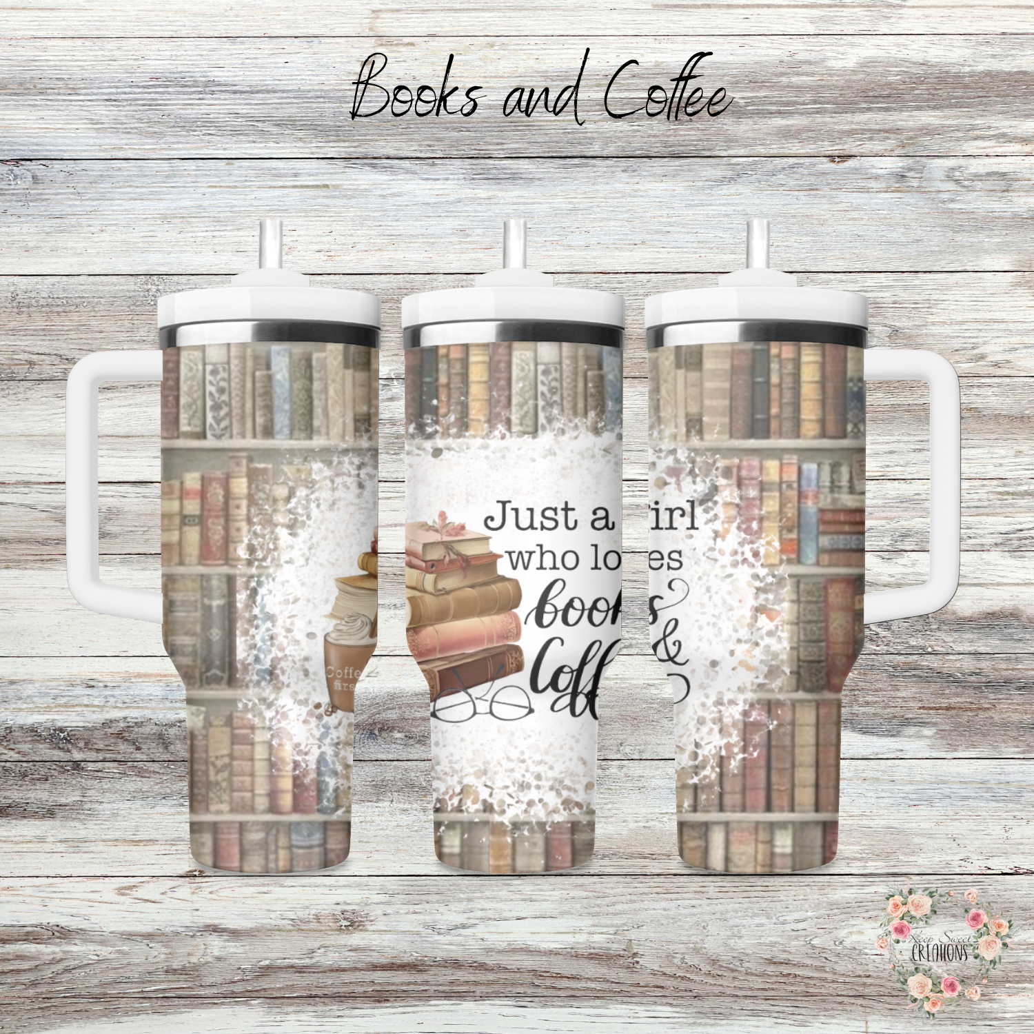 Books & Coffee Tumbler – Book Lover Coffee Gift