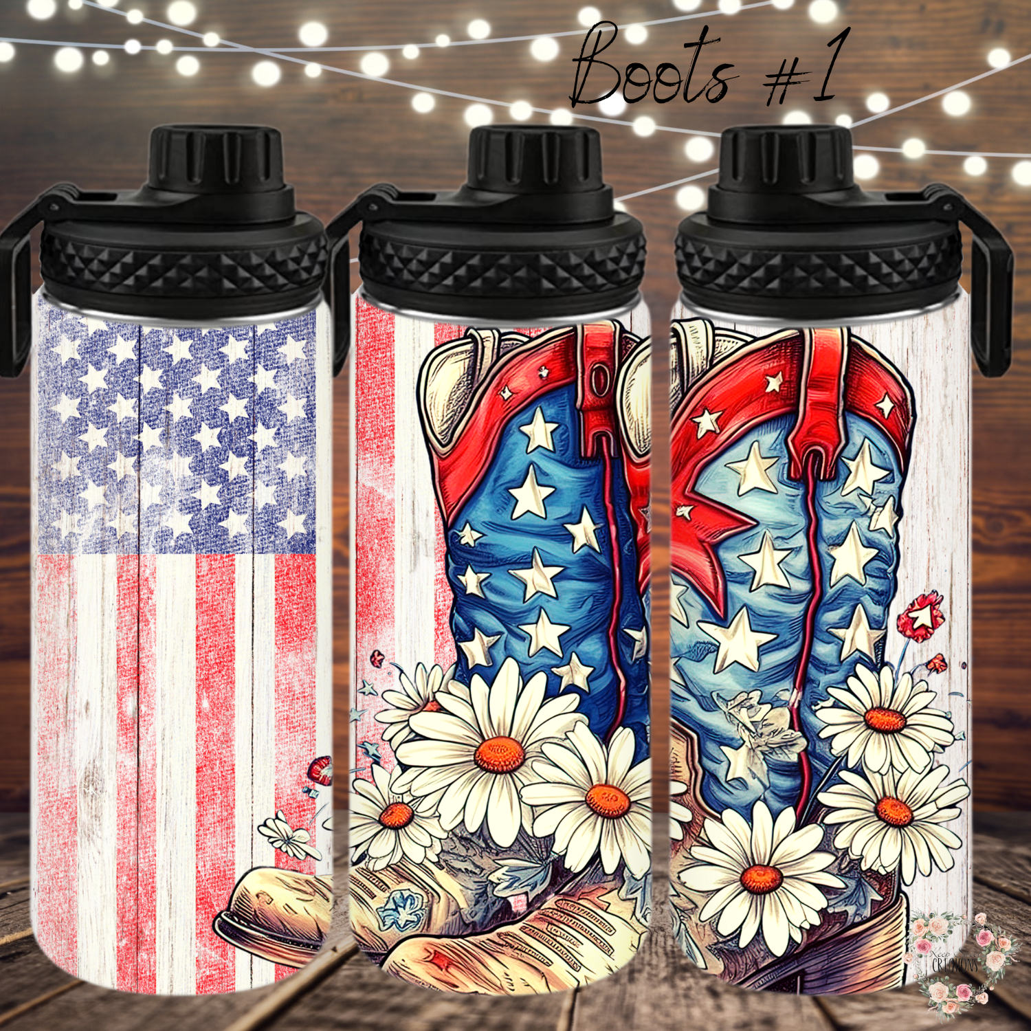 Patriotic Cowboy Boot Tumbler – American Flag Western Design (Cowboy Boots #1)