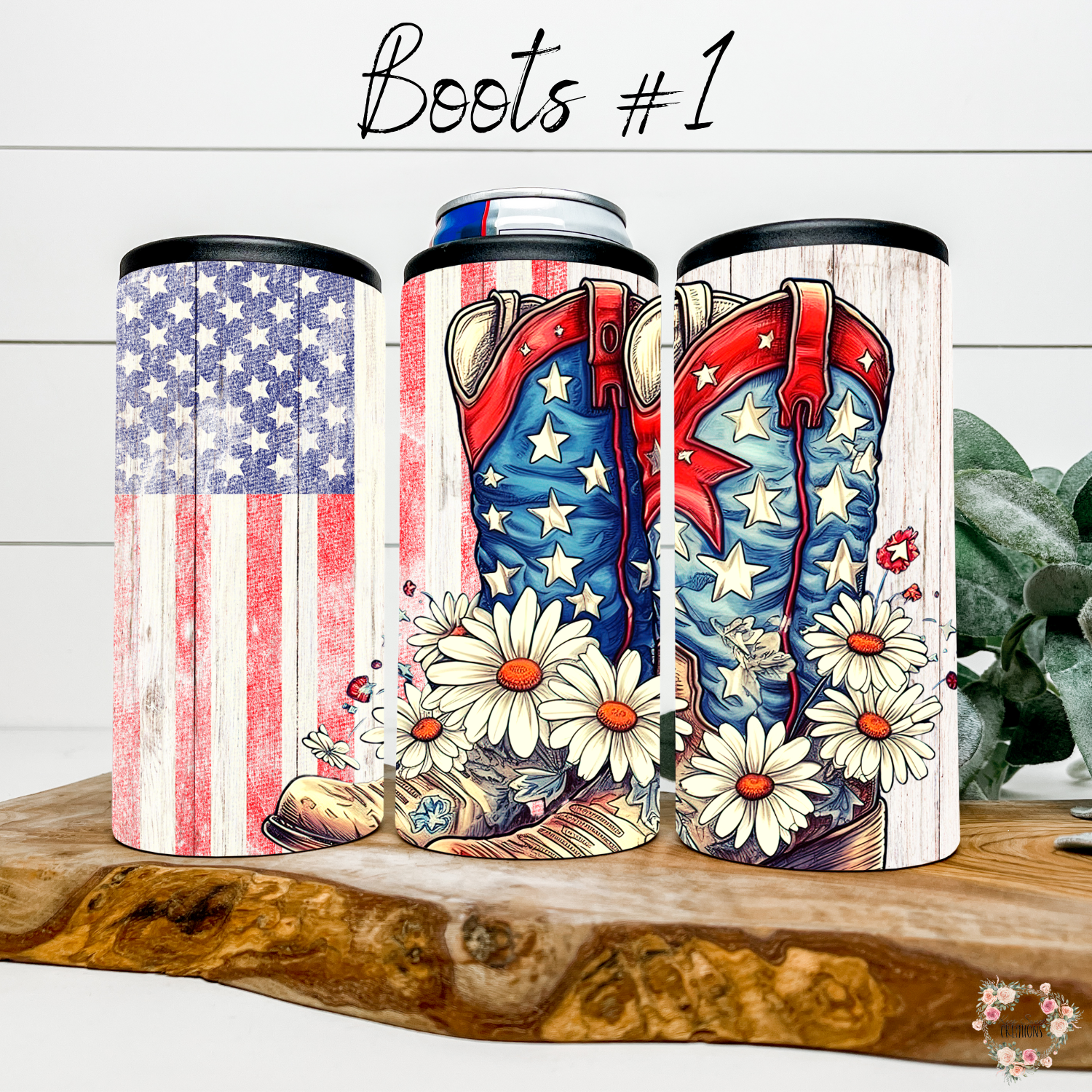 Patriotic Cowboy Boot Tumbler – American Flag Western Design (Cowboy Boots #1)