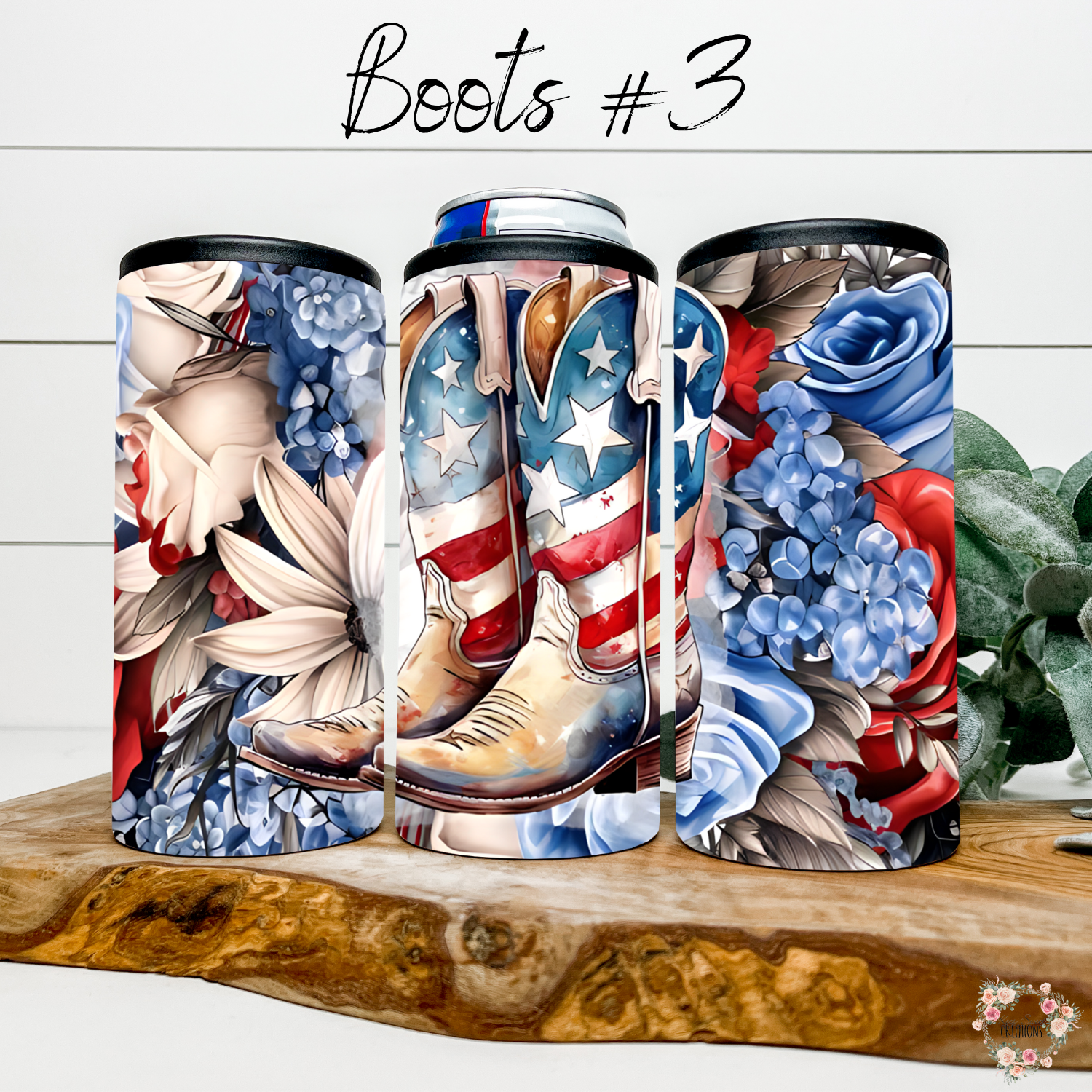 Patriotic Cowboy Boot Tumbler – American Flag Western Design (Cowboy Boots #3)