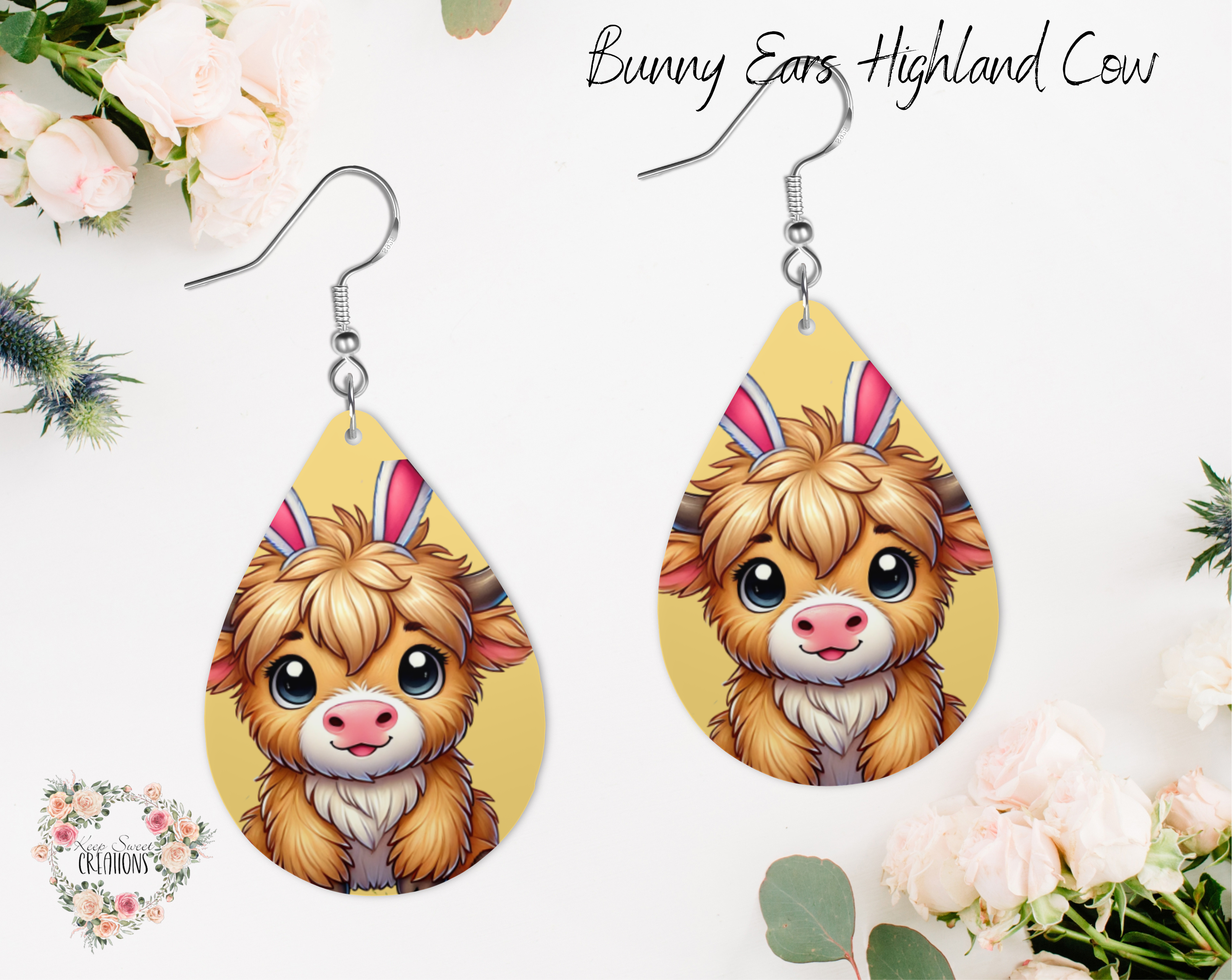 Easter Teardrop Earrings – Bunny, Cross & Floral Designs | Spring Teardrop Jewelry Collection