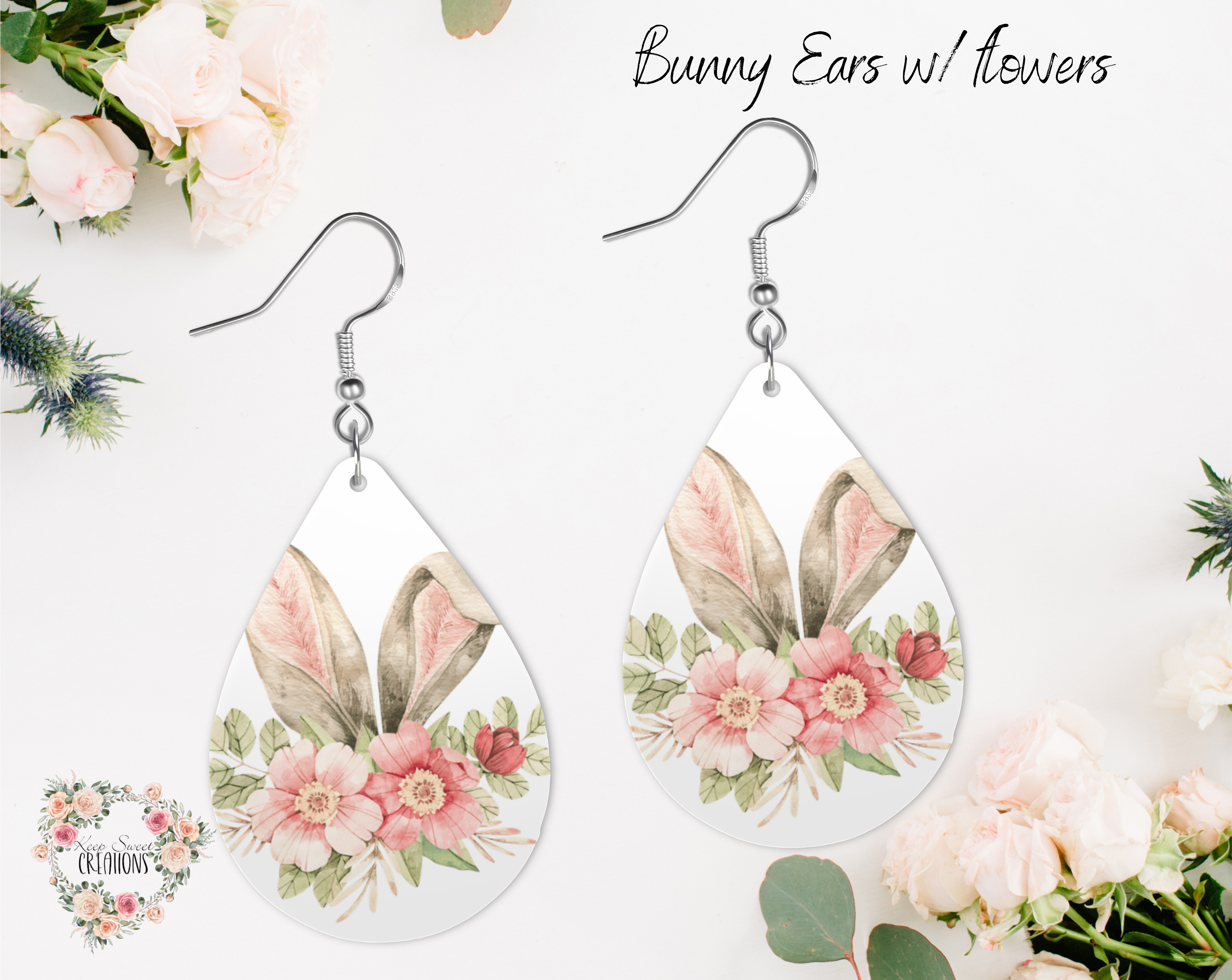 Easter Teardrop Earrings – Bunny, Cross & Floral Designs | Spring Teardrop Jewelry Collection