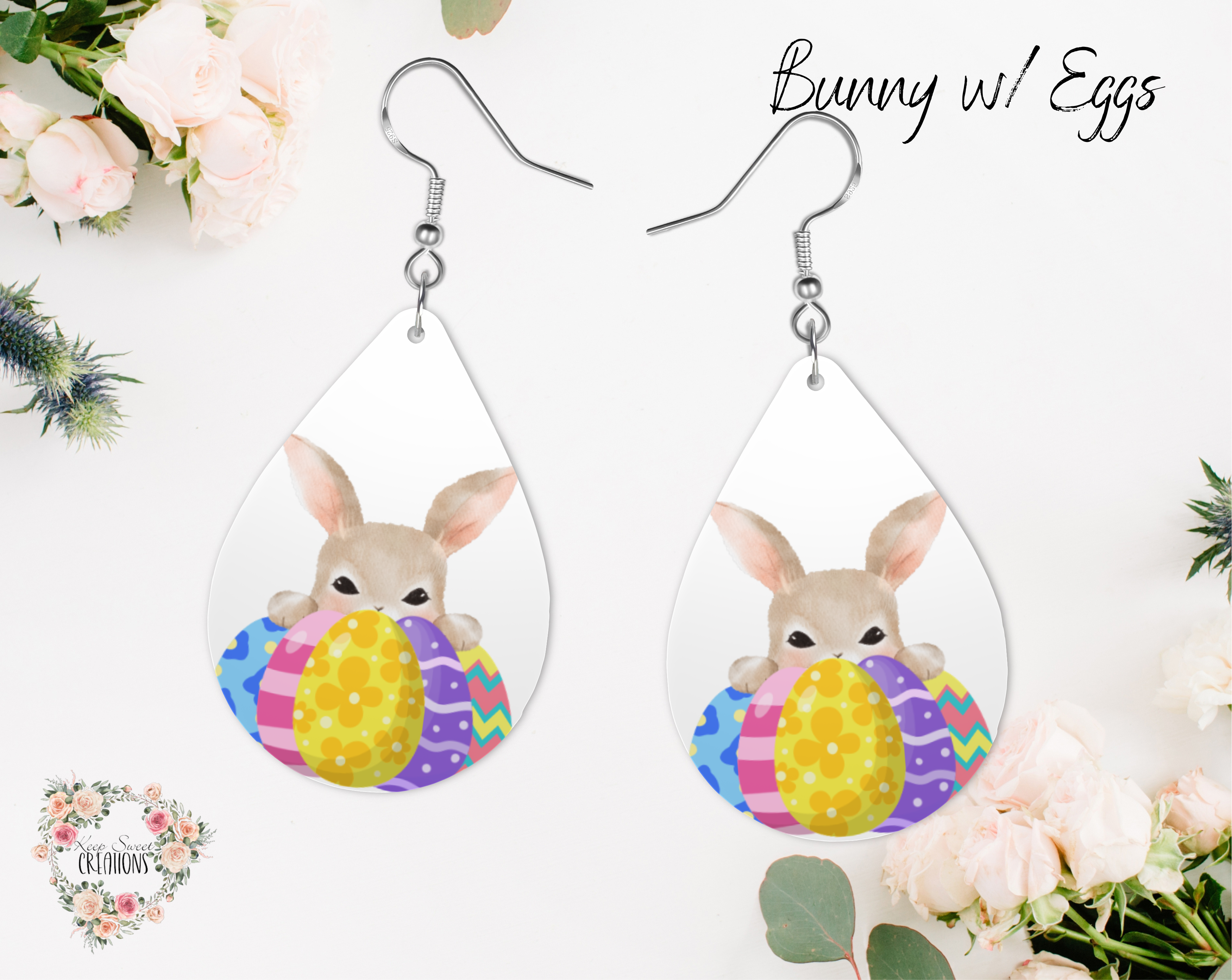 Easter Teardrop Earrings – Bunny, Cross & Floral Designs | Spring Teardrop Jewelry Collection