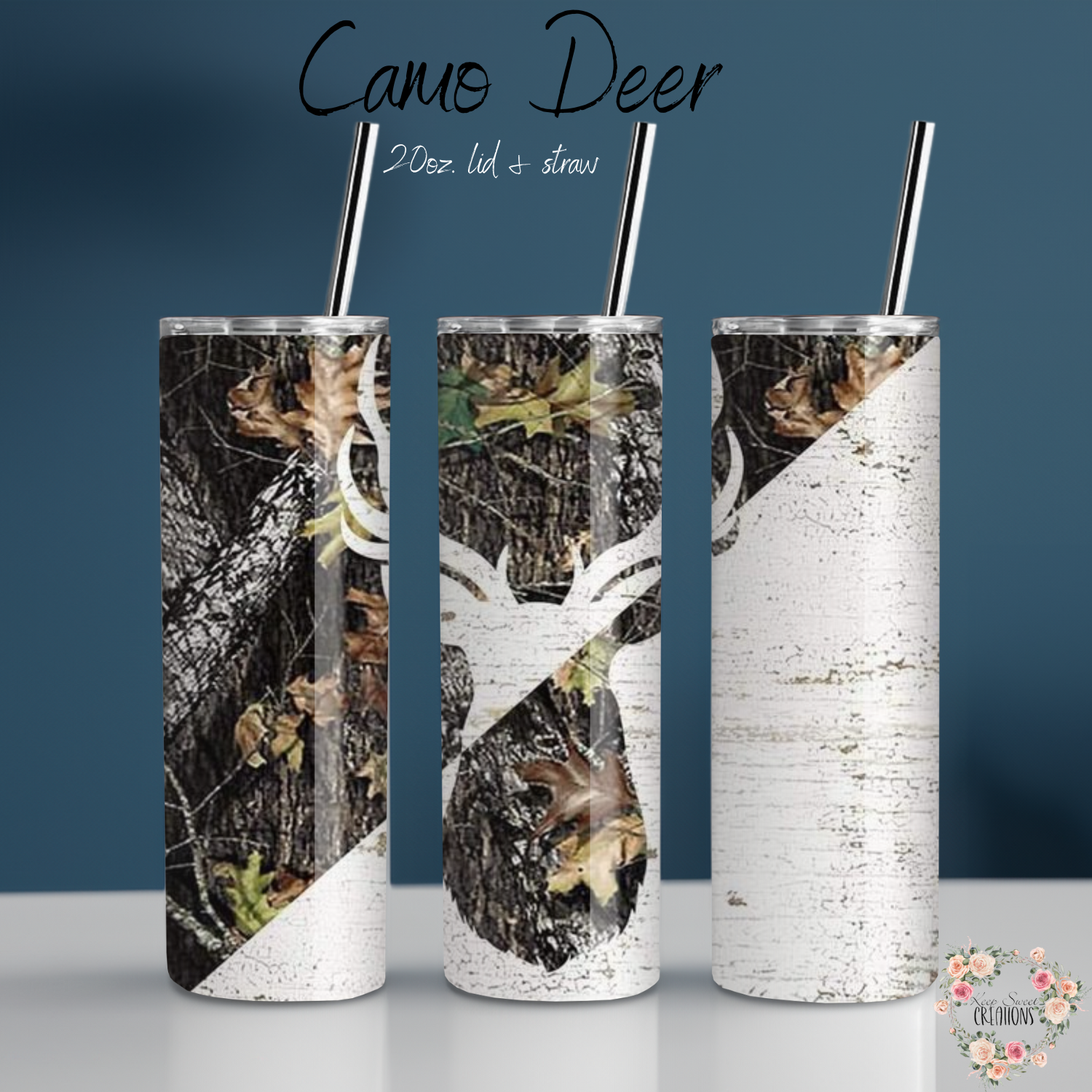 Camo Deer Tumbler – Rustic Hunting & Outdoor Design