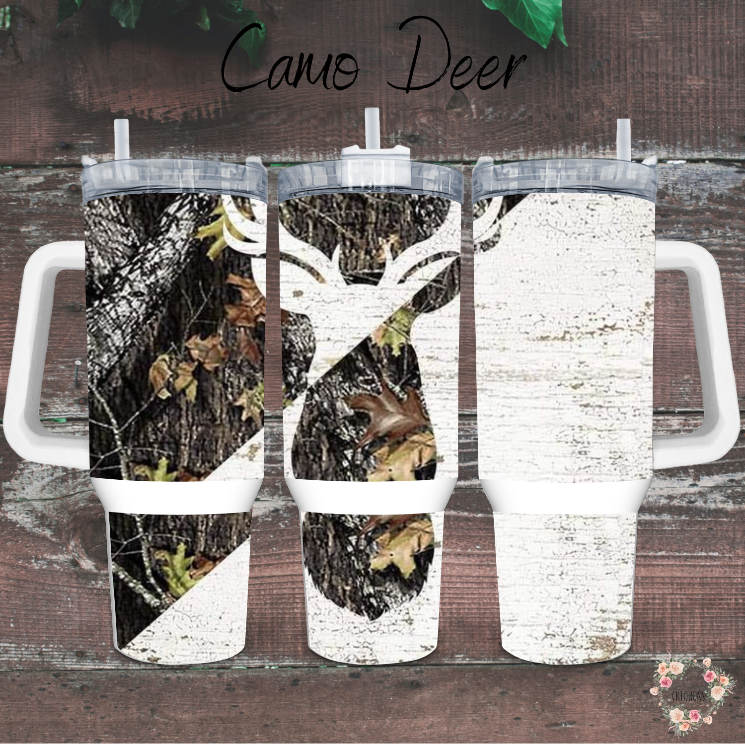 Camo Deer Tumbler – Rustic Hunting & Outdoor Design