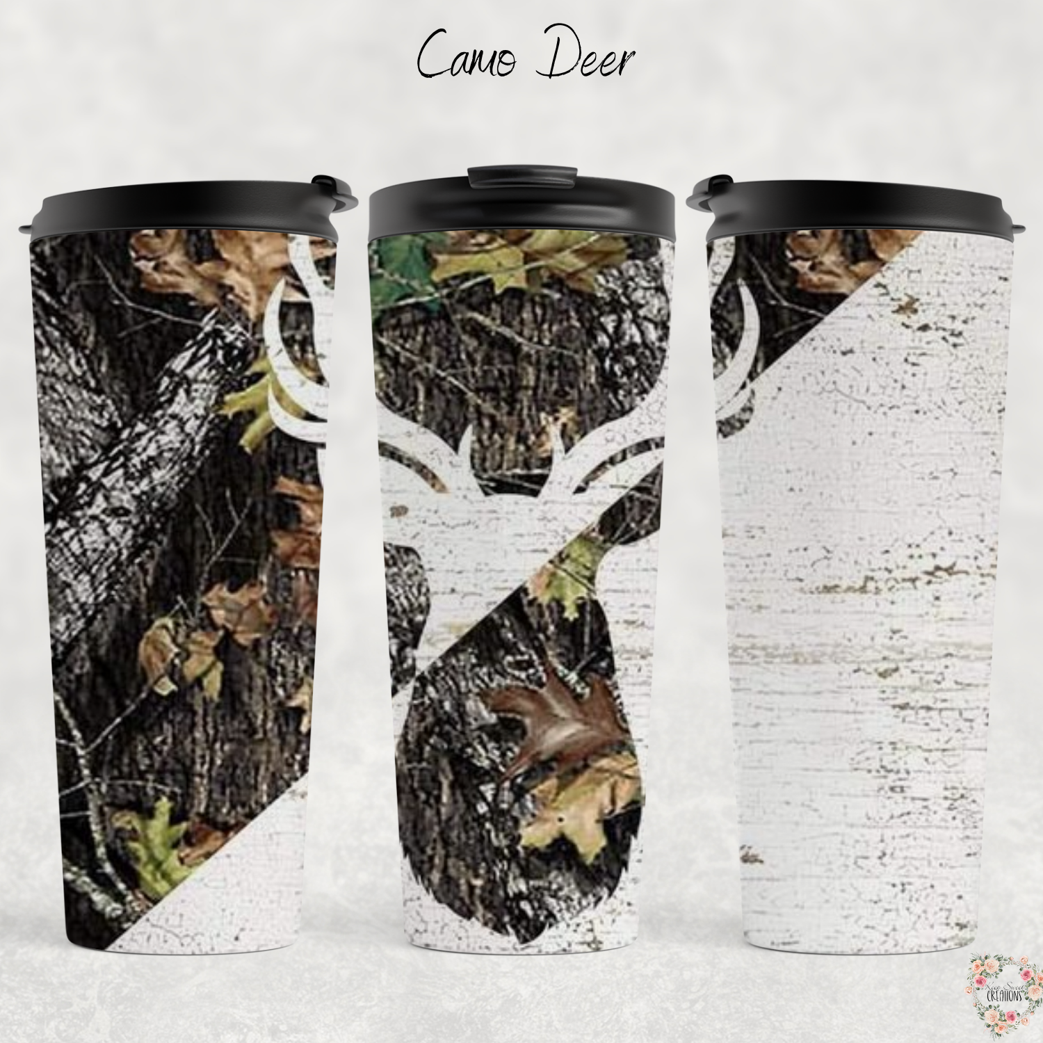 Camo Deer Tumbler – Rustic Hunting & Outdoor Design
