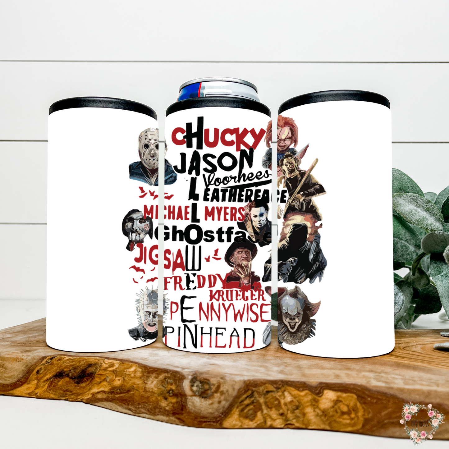 Halloween Horror Characters Tumbler | Scary Movie Cup for Horror Fans