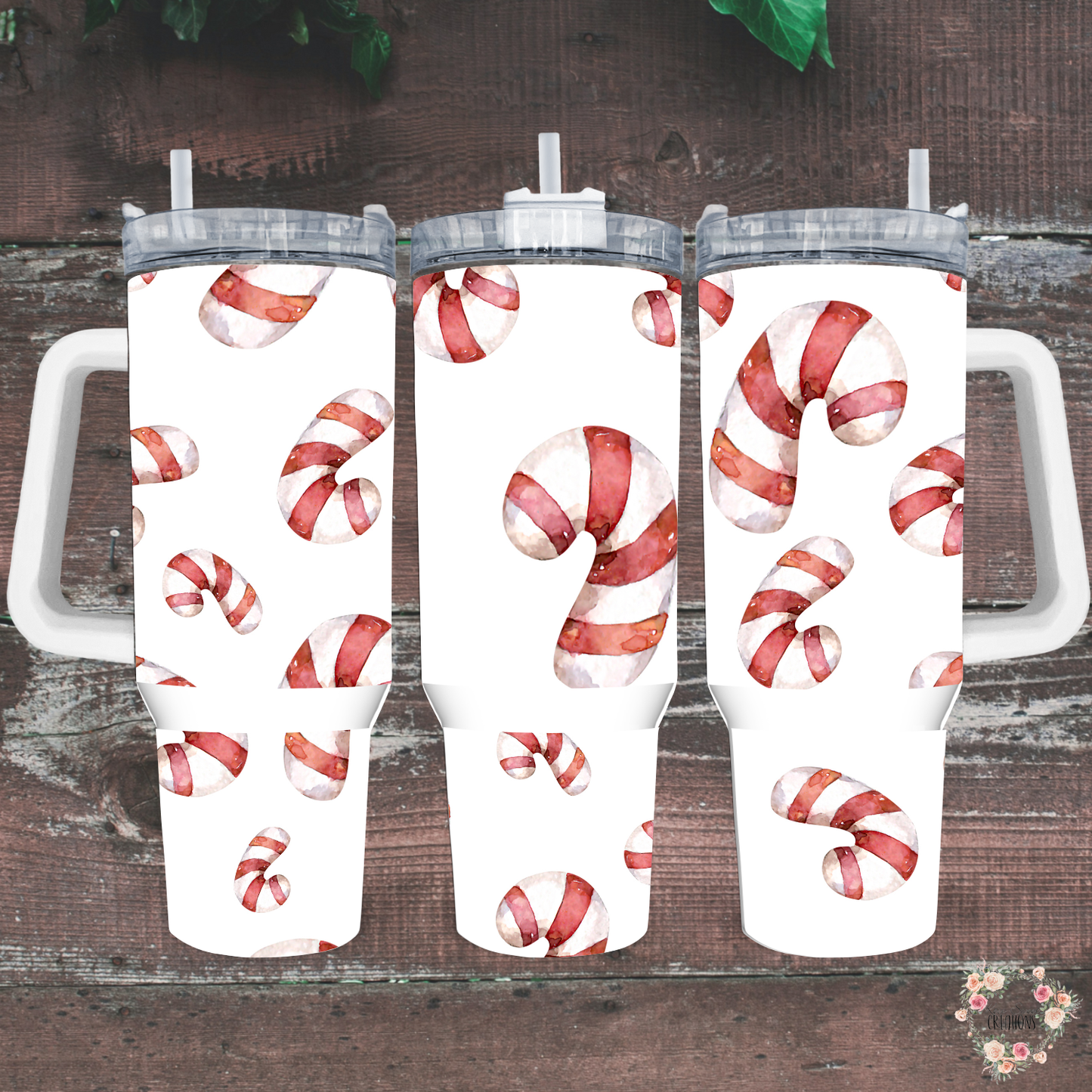 Candy Cane Christmas Tumbler & Mug | Holiday Peppermint Cup