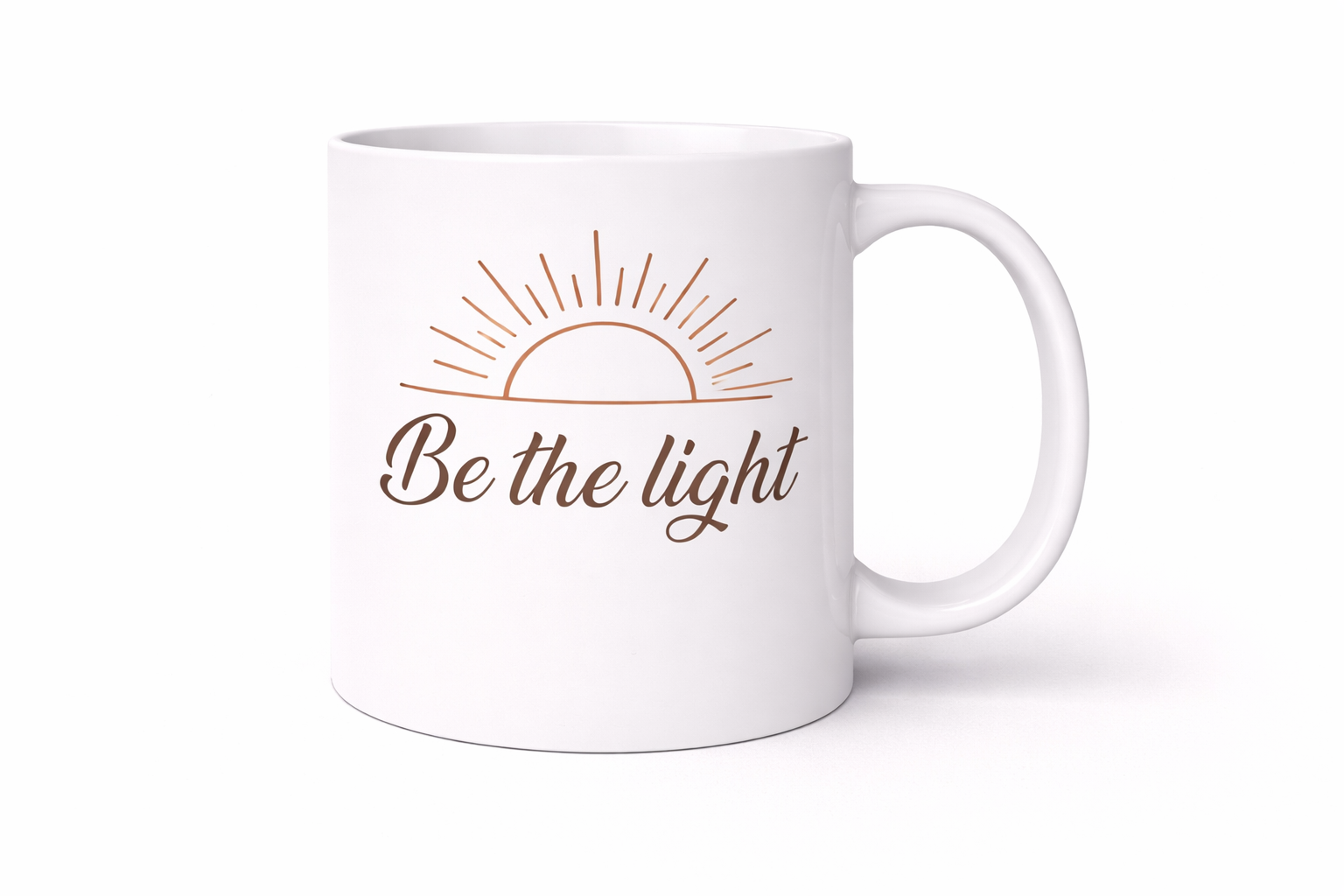 Be the Light Coffee Mug | Christian Inspirational Mug | Minimalist Faith Gift | 11 oz & 15 oz