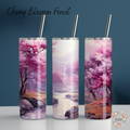 Cherry Blossom Forest handle tumbler – floral spring drinkware