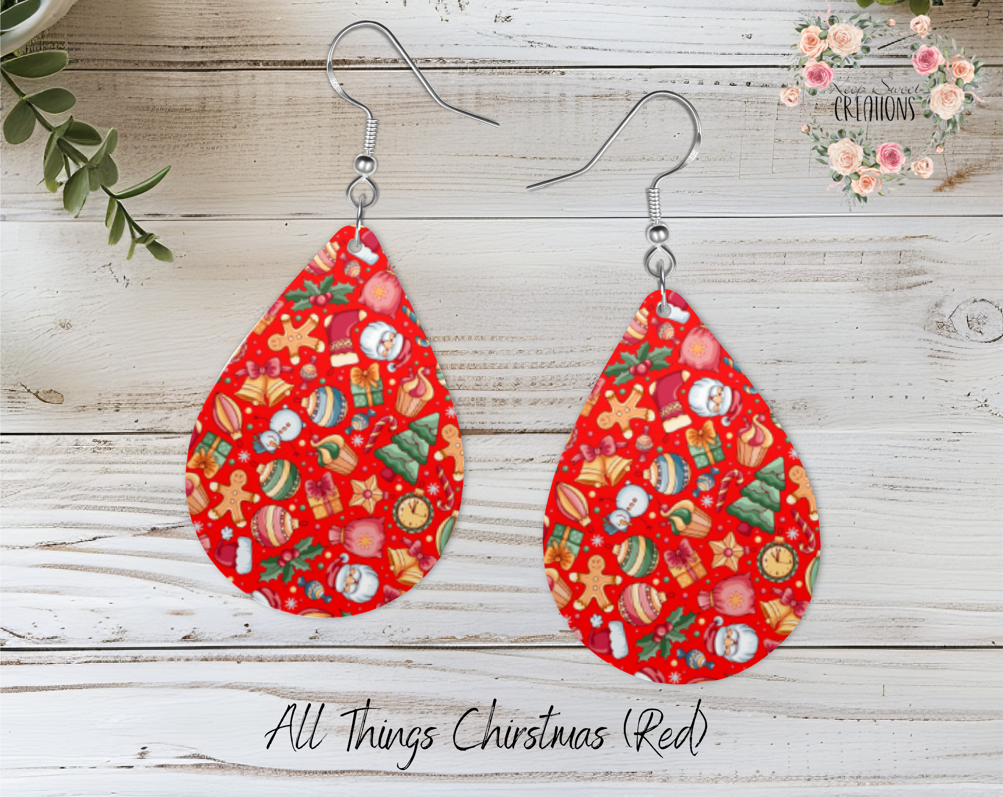 Christmas Ornament Teardrop Earrings – Festive Holiday Jewelry