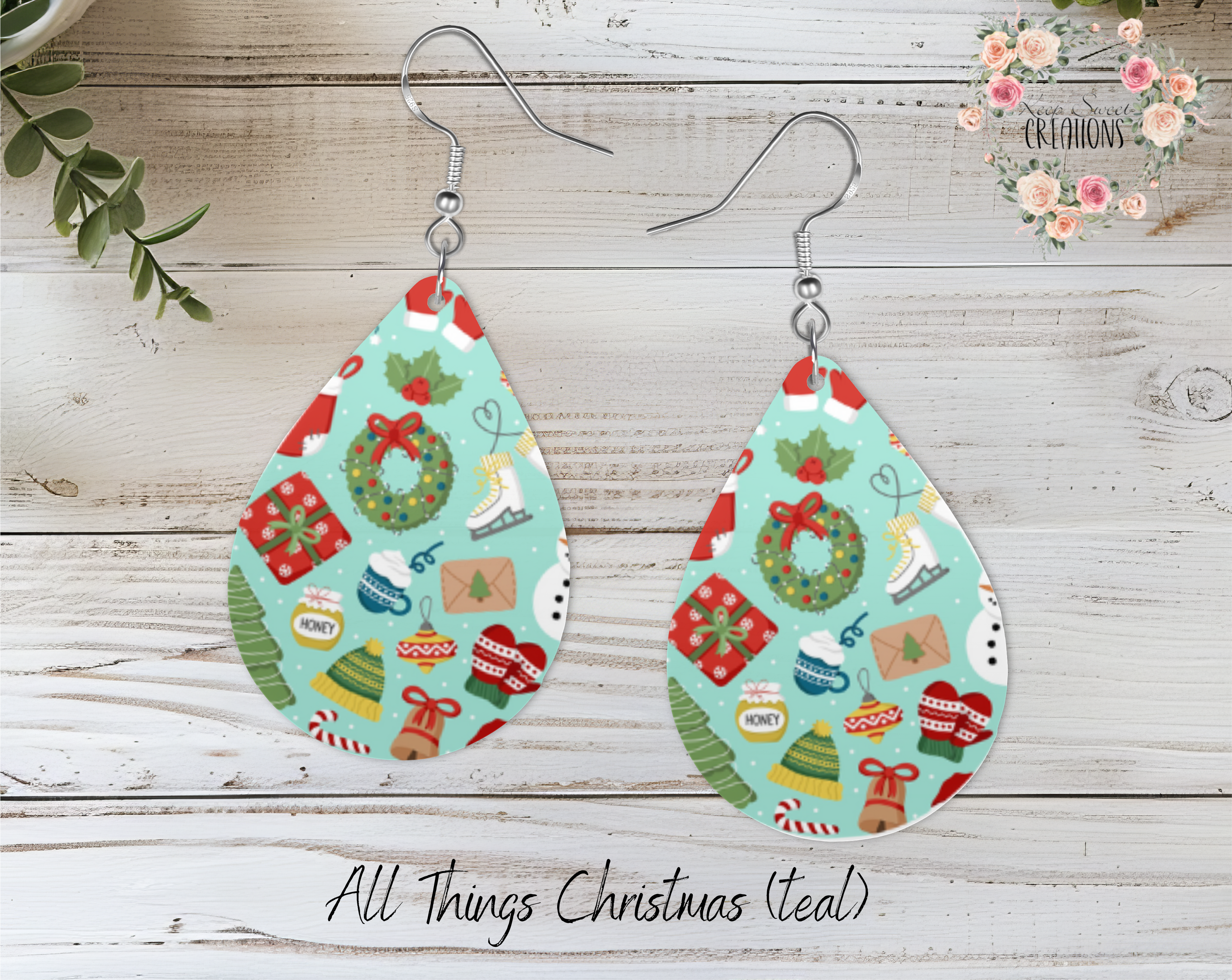 Christmas Ornament Teardrop Earrings – Festive Holiday Jewelry
