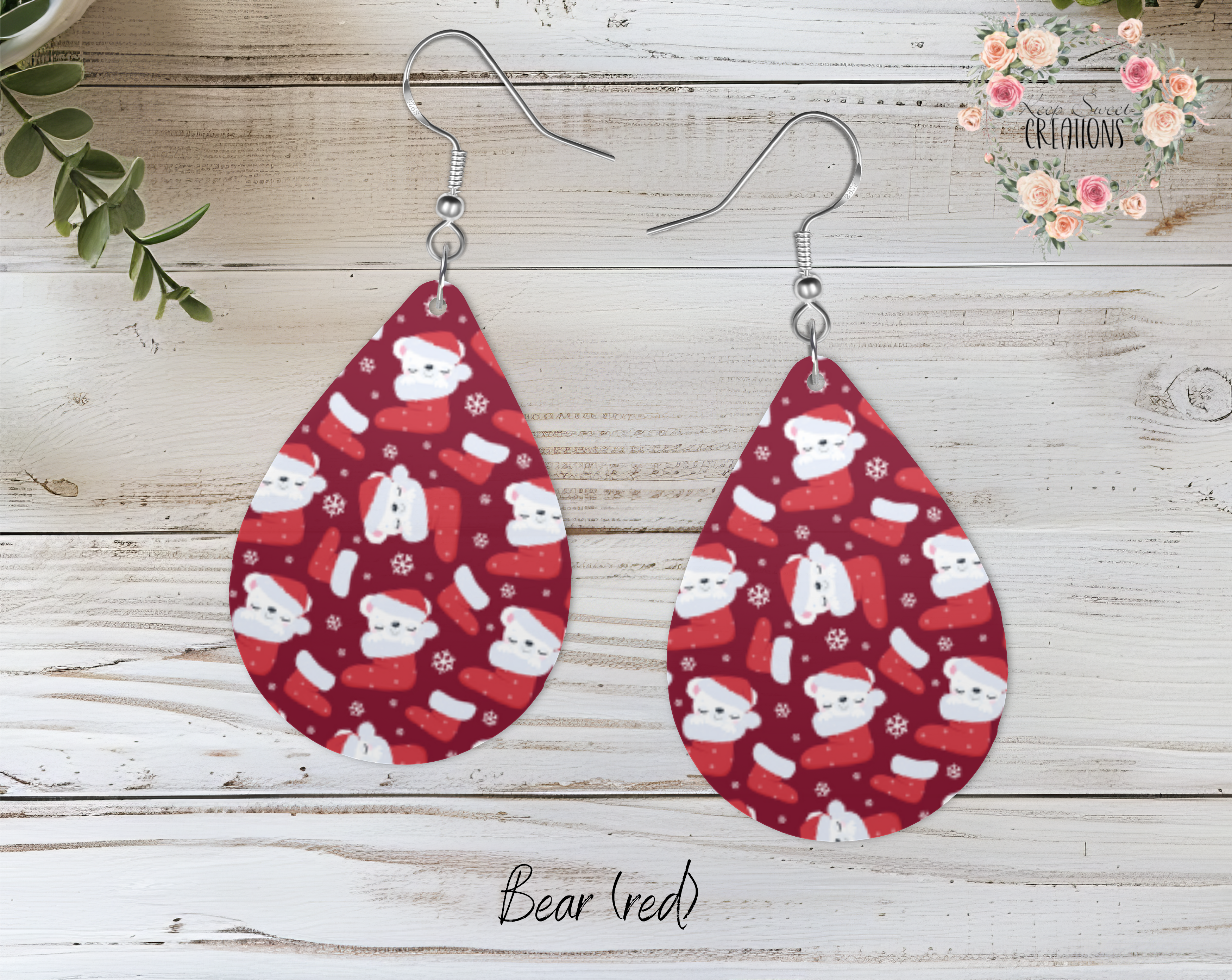 Christmas Animal Teardrop Earrings – Festive Holiday Earrings for Animal Lovers