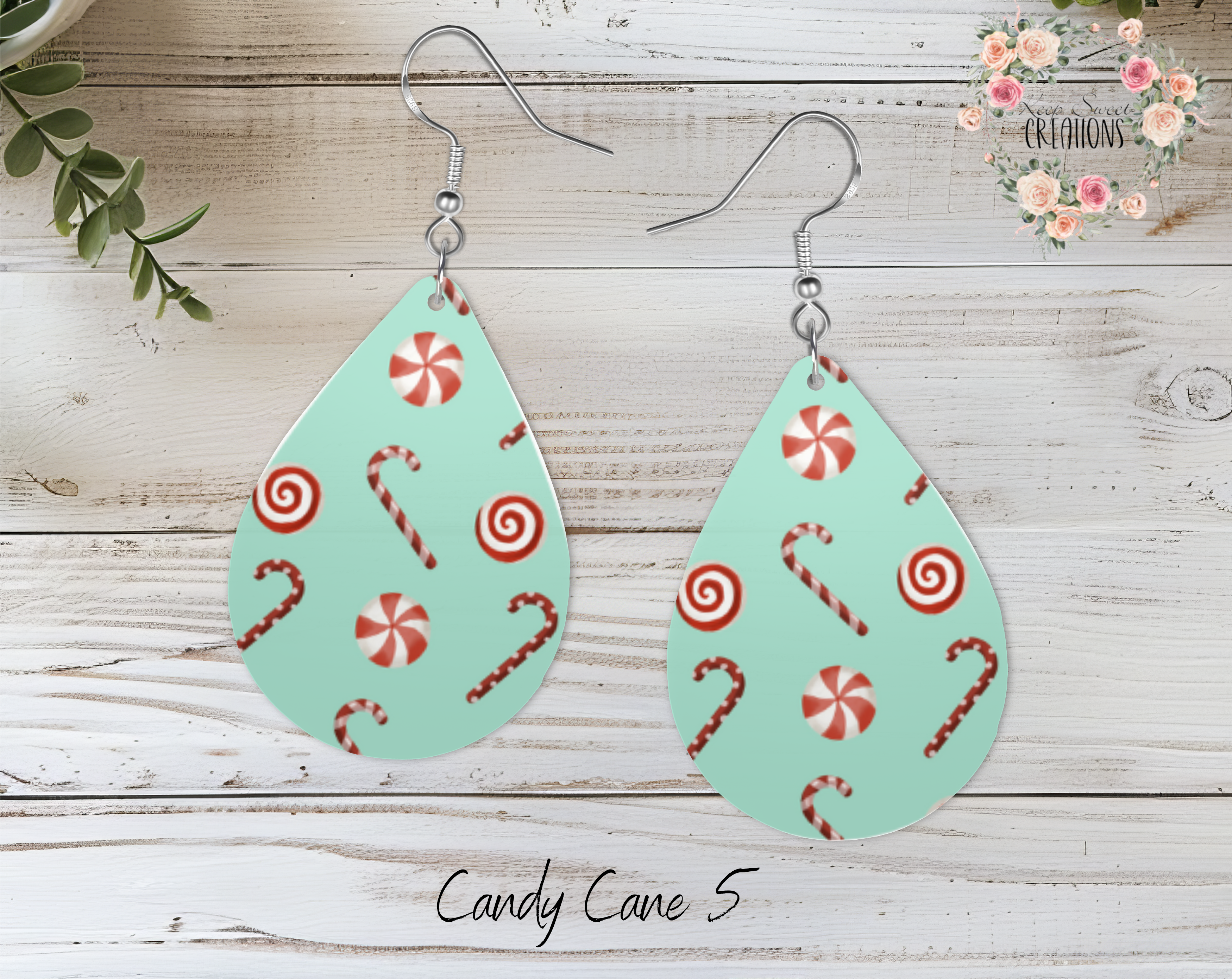 Christmas Candy Teardrop Earrings – Sweet Holiday Jewelry