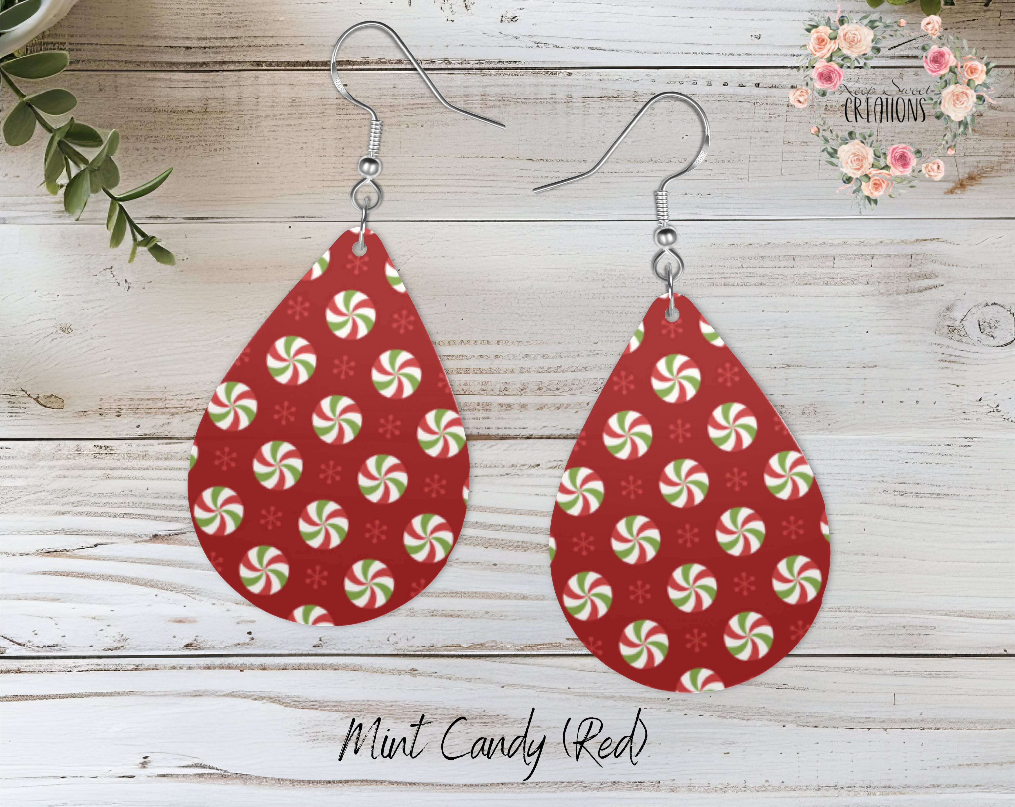 Christmas Candy Teardrop Earrings – Sweet Holiday Jewelry