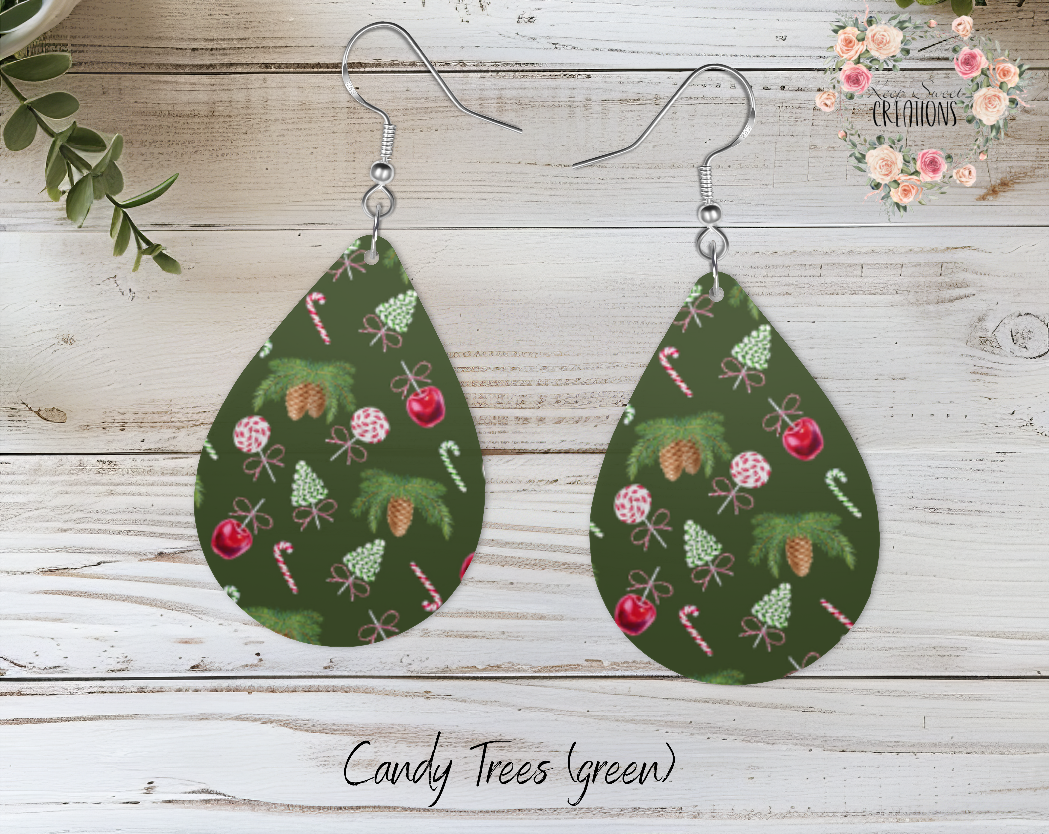 Christmas Candy Teardrop Earrings – Sweet Holiday Jewelry