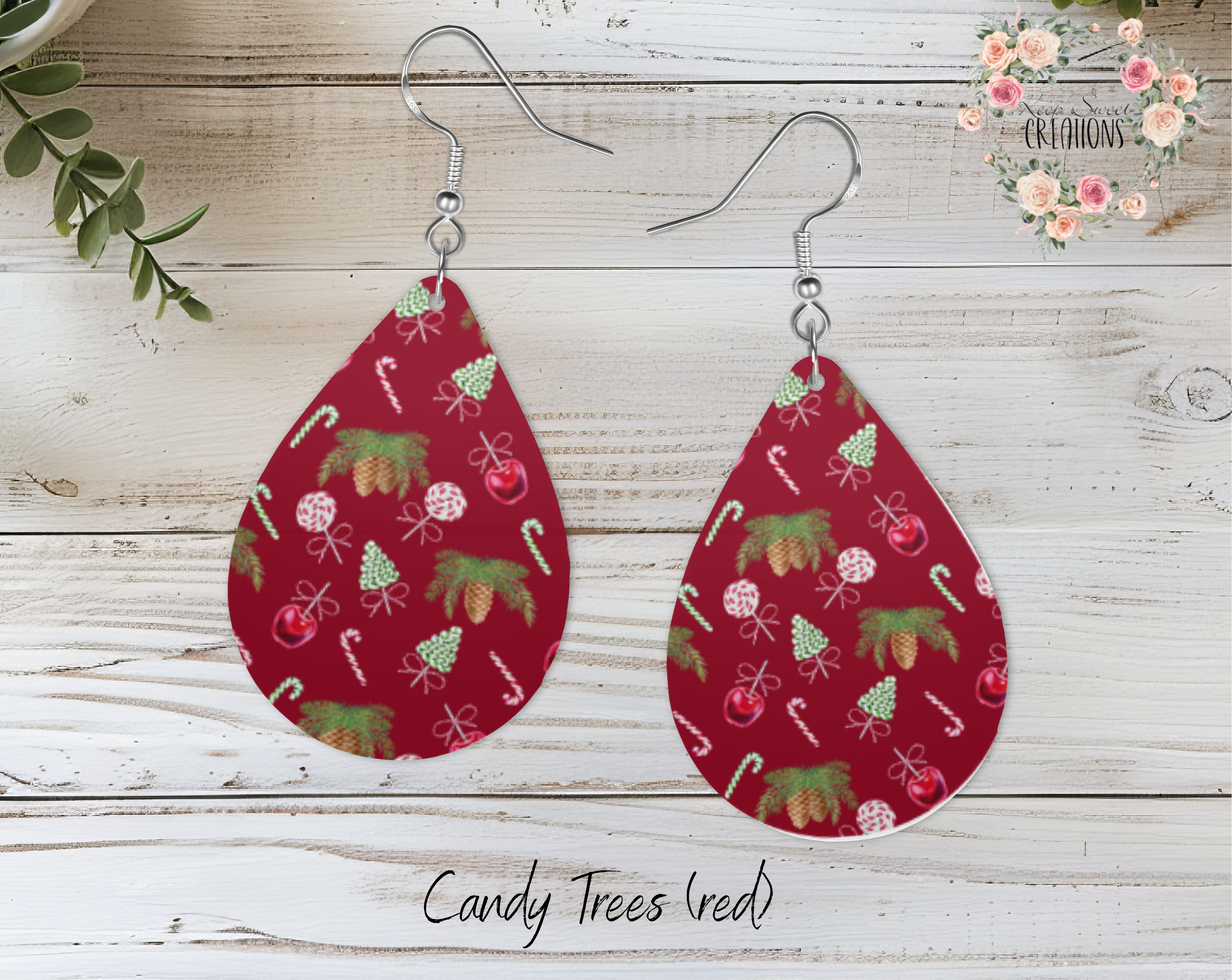Christmas Candy Teardrop Earrings – Sweet Holiday Jewelry