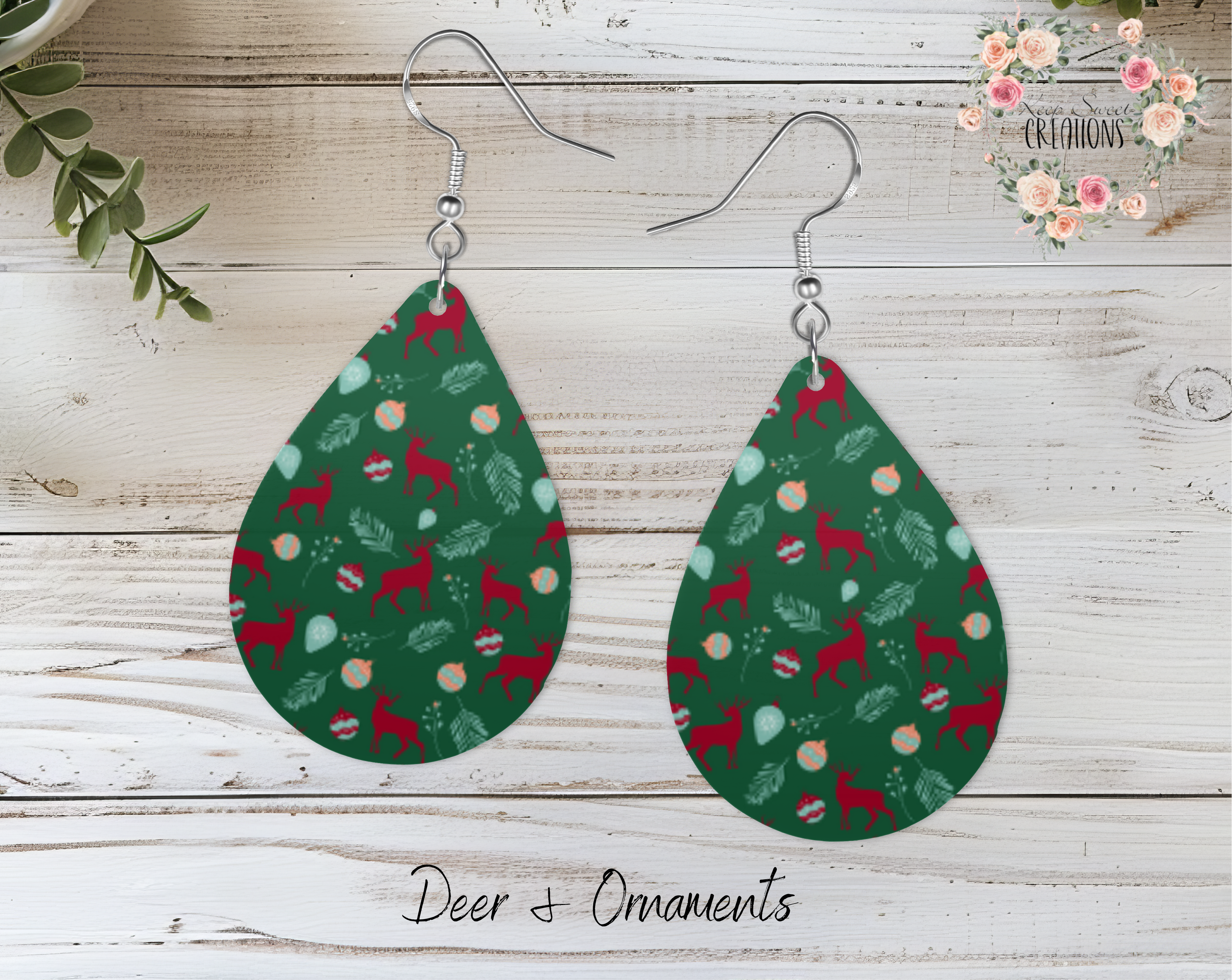 Christmas Reindeer Teardrop Earrings – Festive Holiday Jewelry