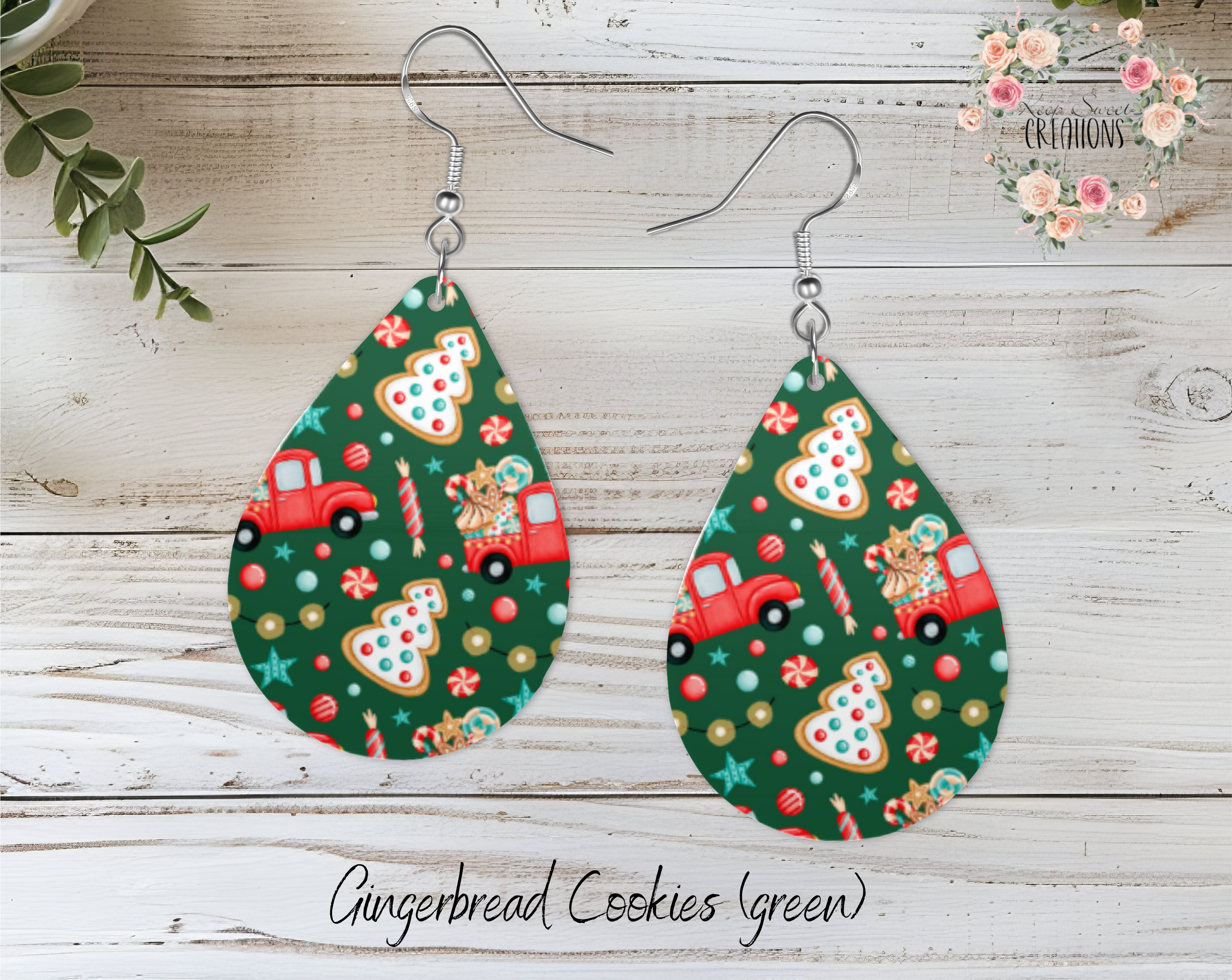 Christmas Candy Teardrop Earrings – Sweet Holiday Jewelry