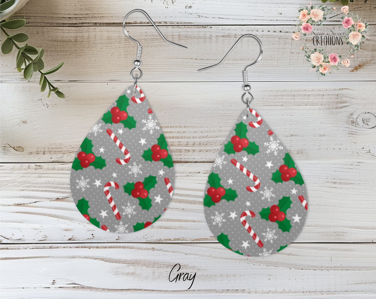 Teardrop Earrings - Christmas (Candy)