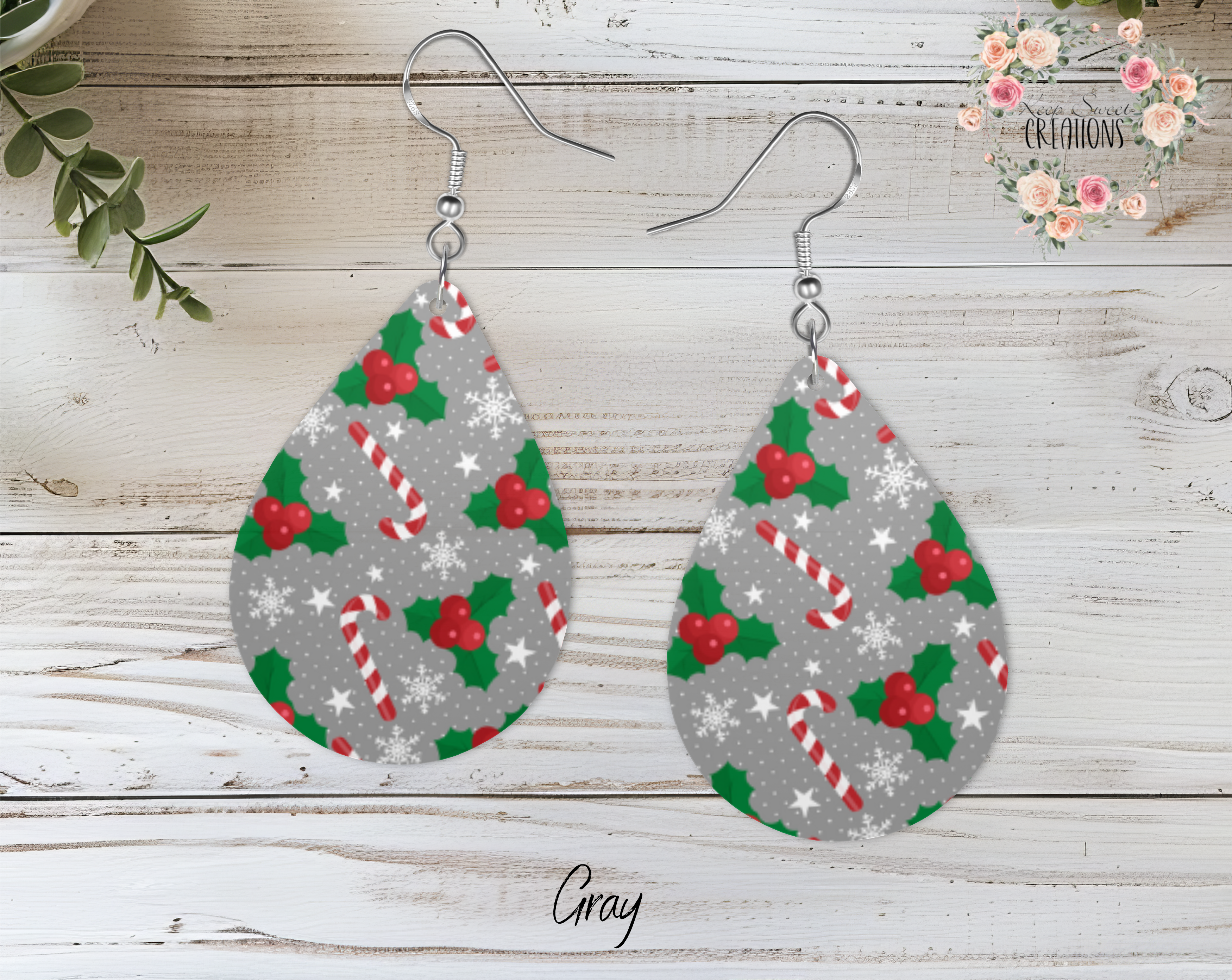 Christmas Candy Teardrop Earrings – Sweet Holiday Jewelry