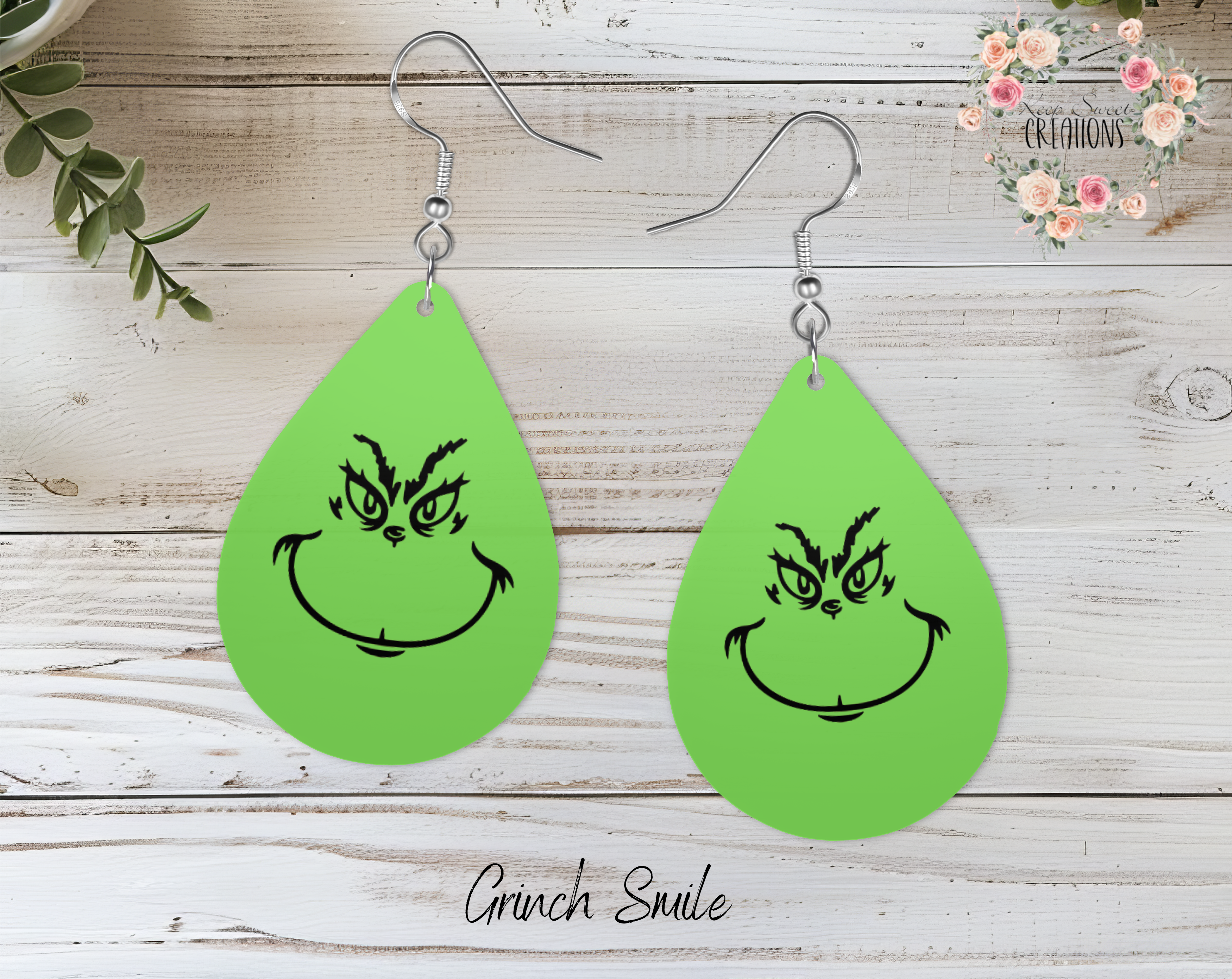 Christmas Teardrop Earrings – Festive Holiday Earrings | Funny Green Character Earrings for Christmas Lovers
