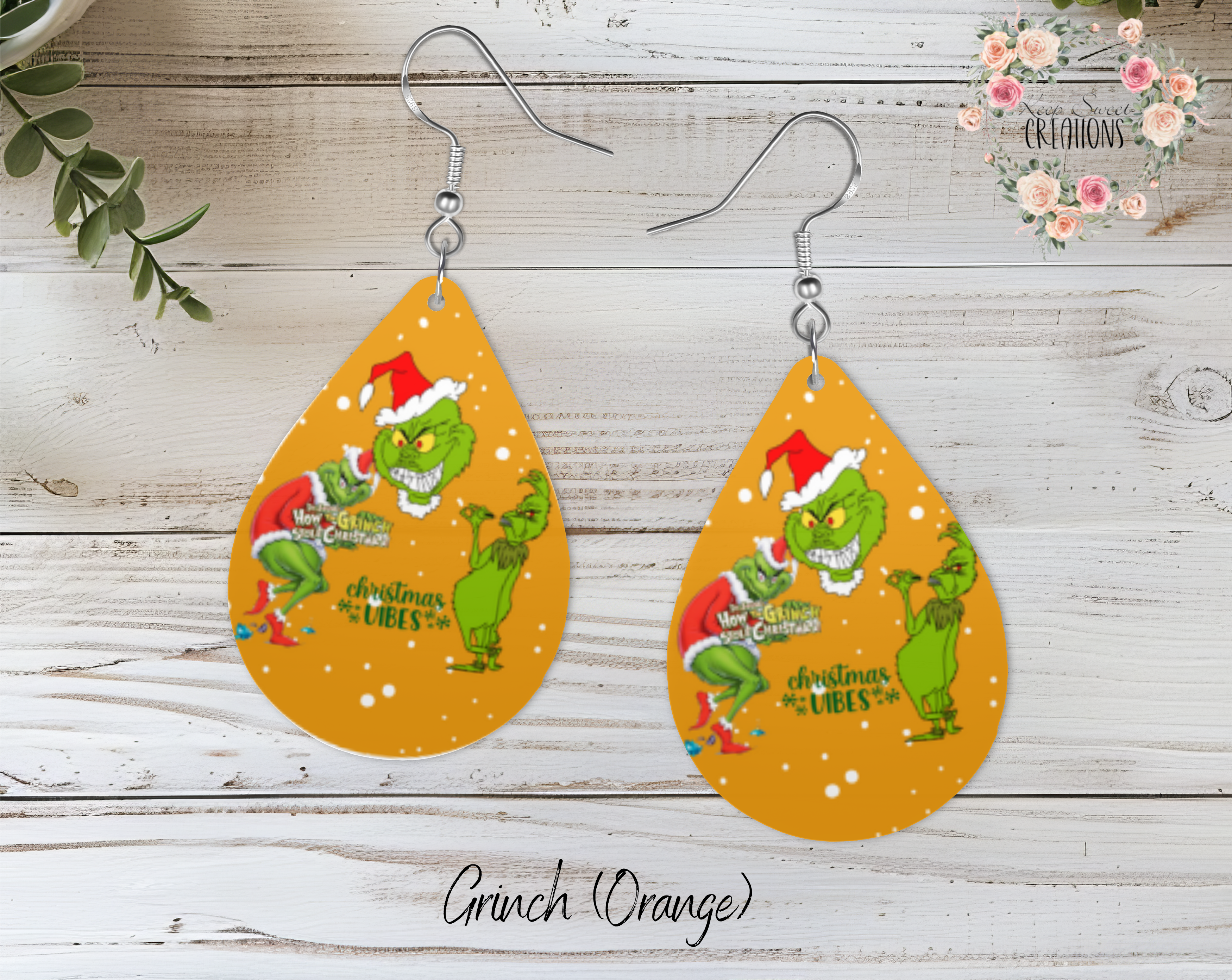 Christmas Teardrop Earrings – Festive Holiday Earrings | Funny Green Character Earrings for Christmas Lovers