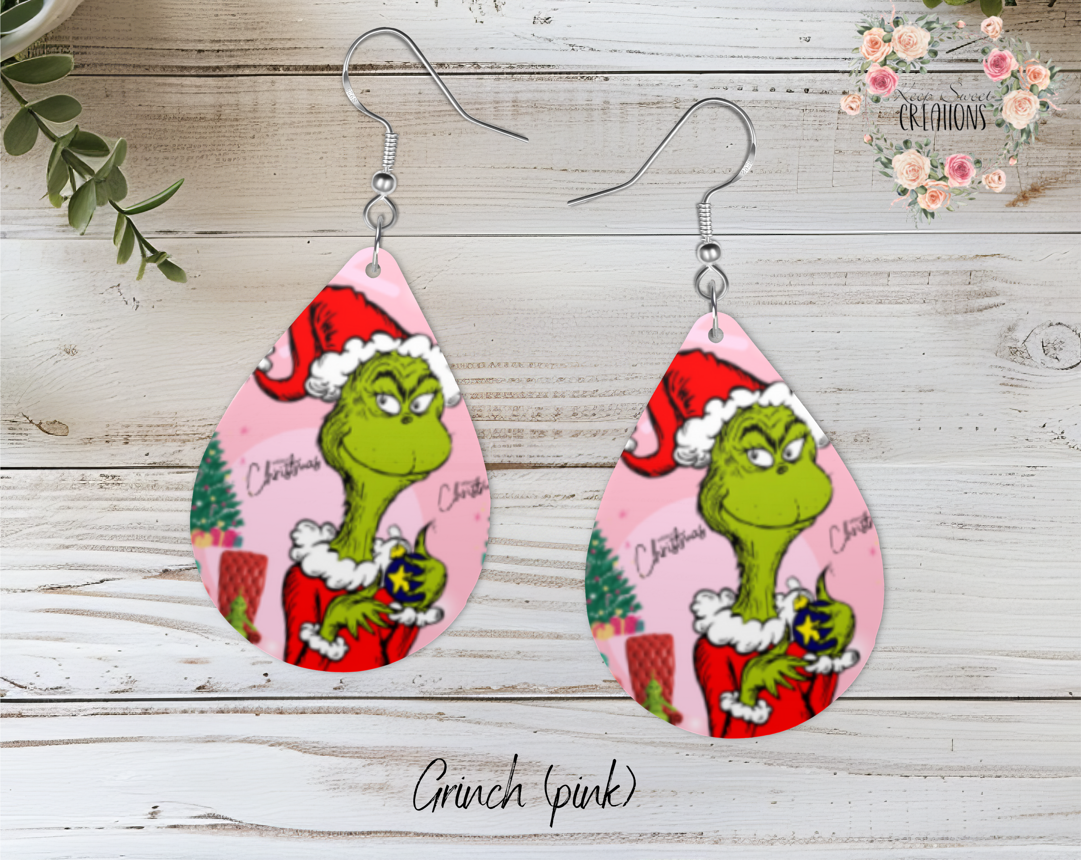 Christmas Teardrop Earrings – Festive Holiday Earrings | Funny Green Character Earrings for Christmas Lovers