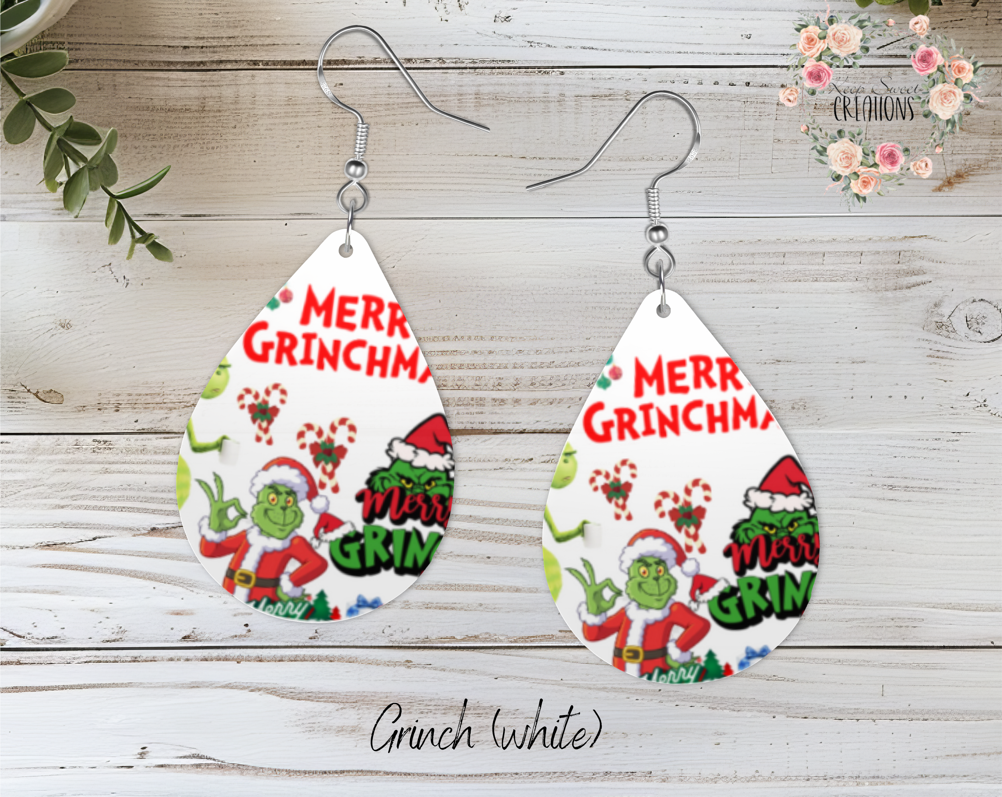 Christmas Teardrop Earrings – Festive Holiday Earrings | Funny Green Character Earrings for Christmas Lovers