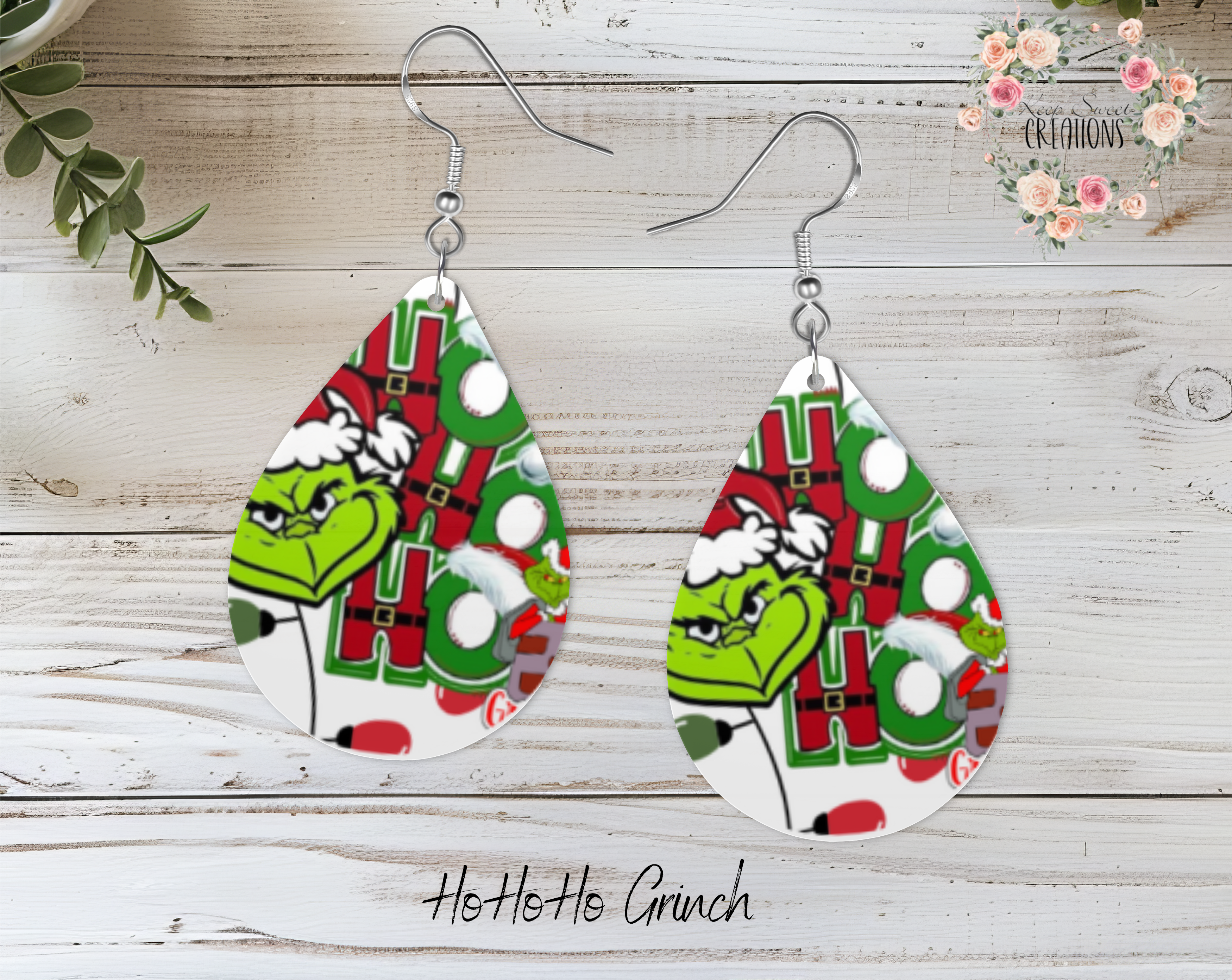 Christmas Teardrop Earrings – Festive Holiday Earrings | Funny Green Character Earrings for Christmas Lovers