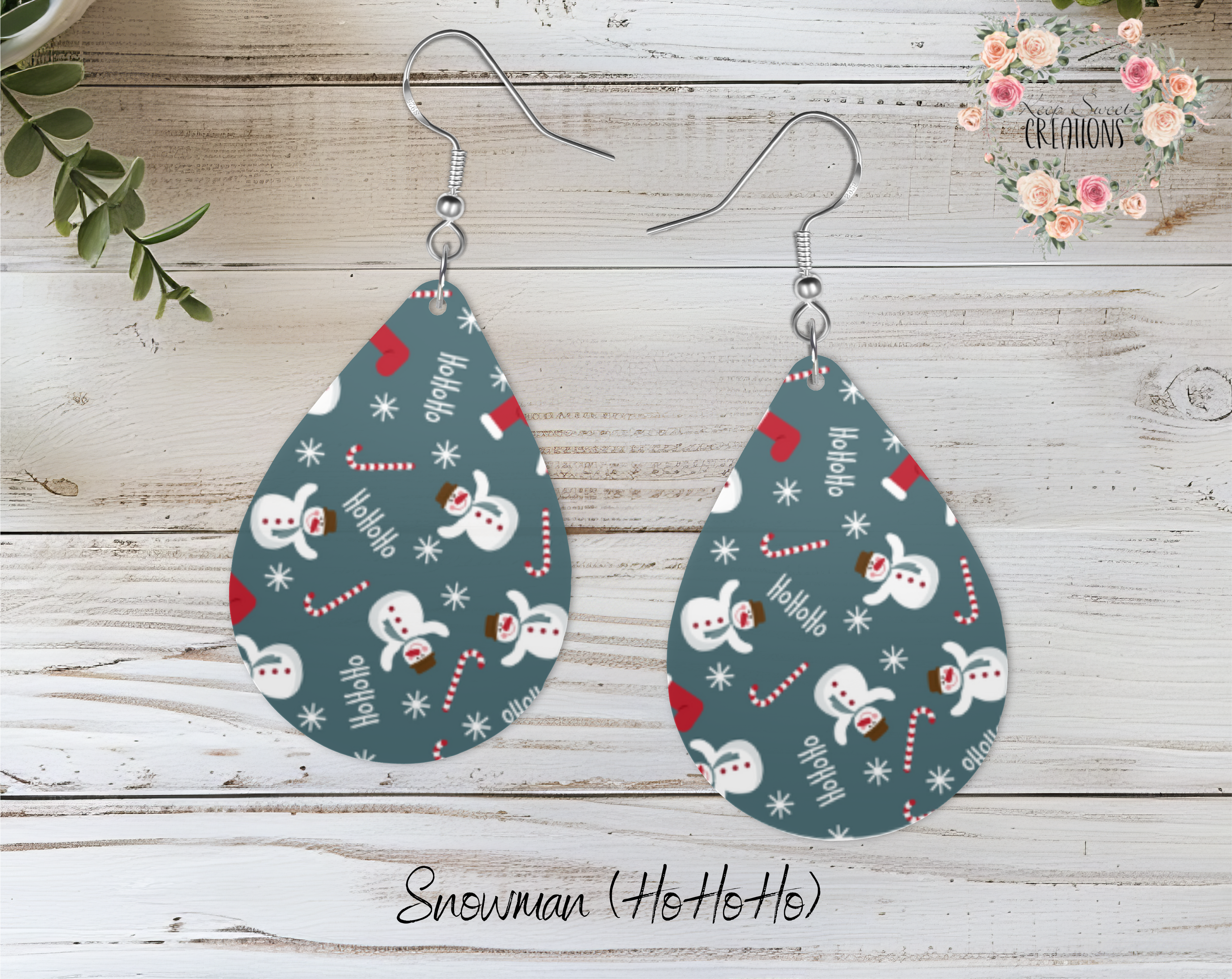 Christmas Snowman Teardrop Earrings – Festive Holiday Jewelry
