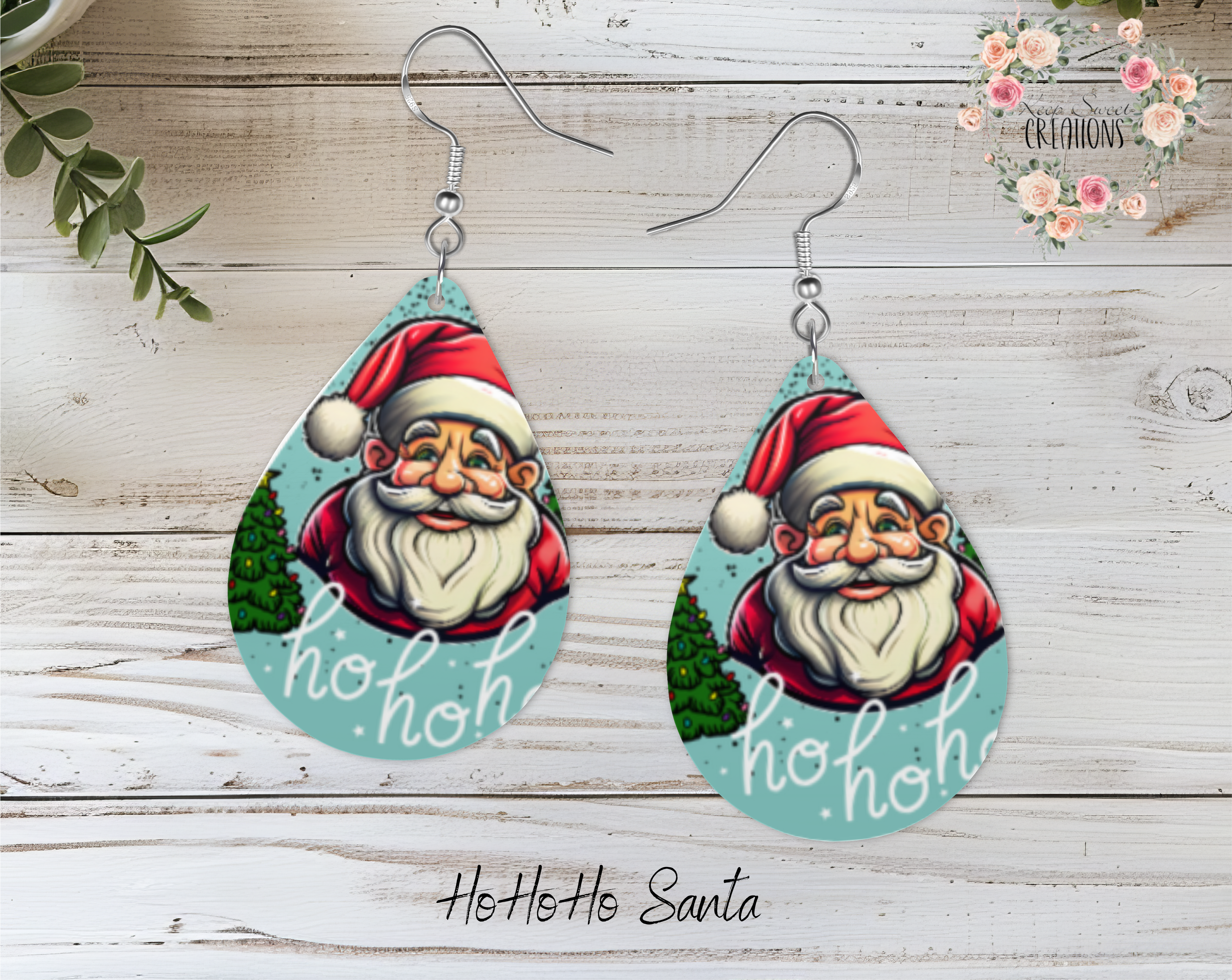 Christmas Santa Teardrop Earrings – Festive Holiday Jewelry