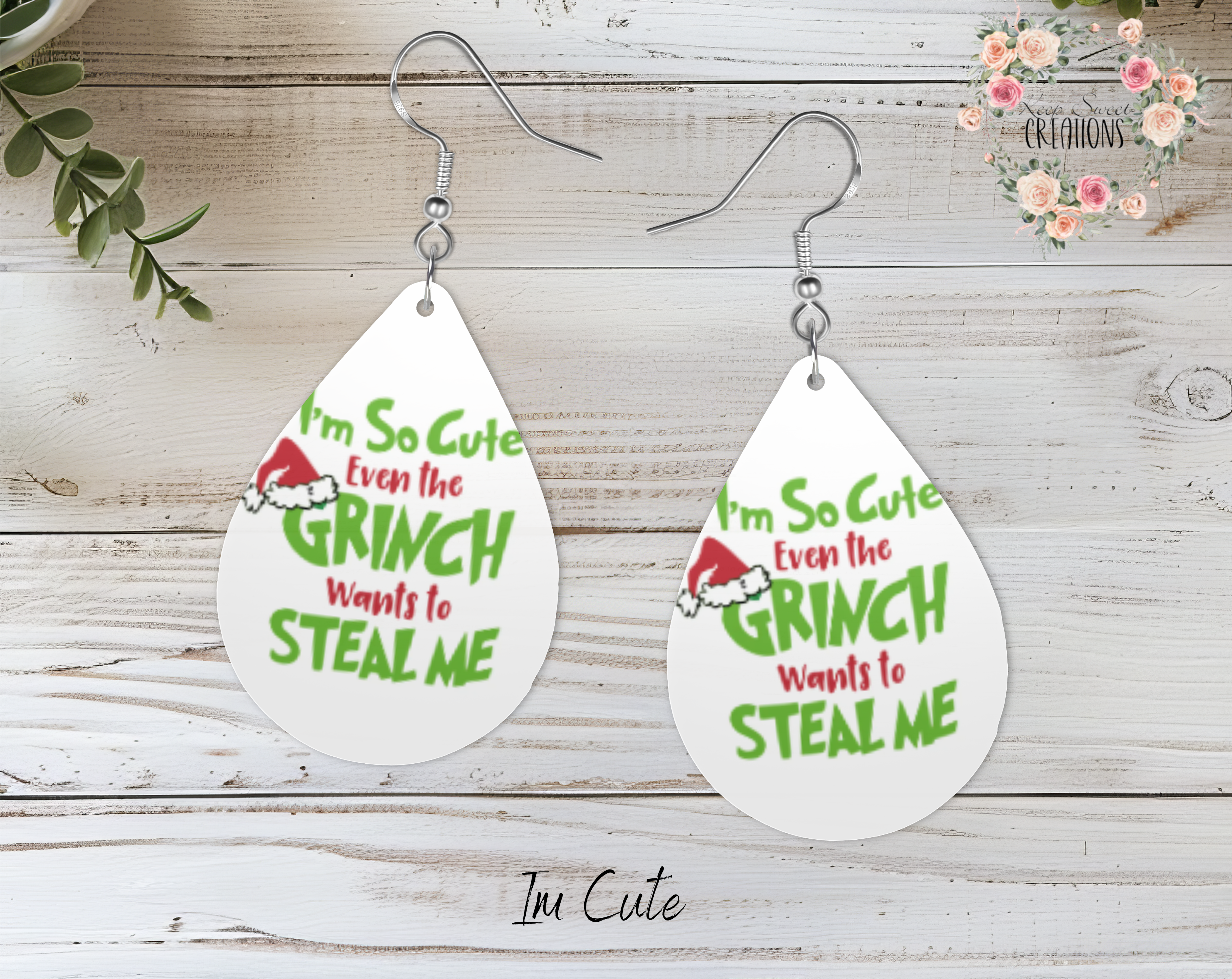 Christmas Teardrop Earrings – Festive Holiday Earrings | Funny Green Character Earrings for Christmas Lovers