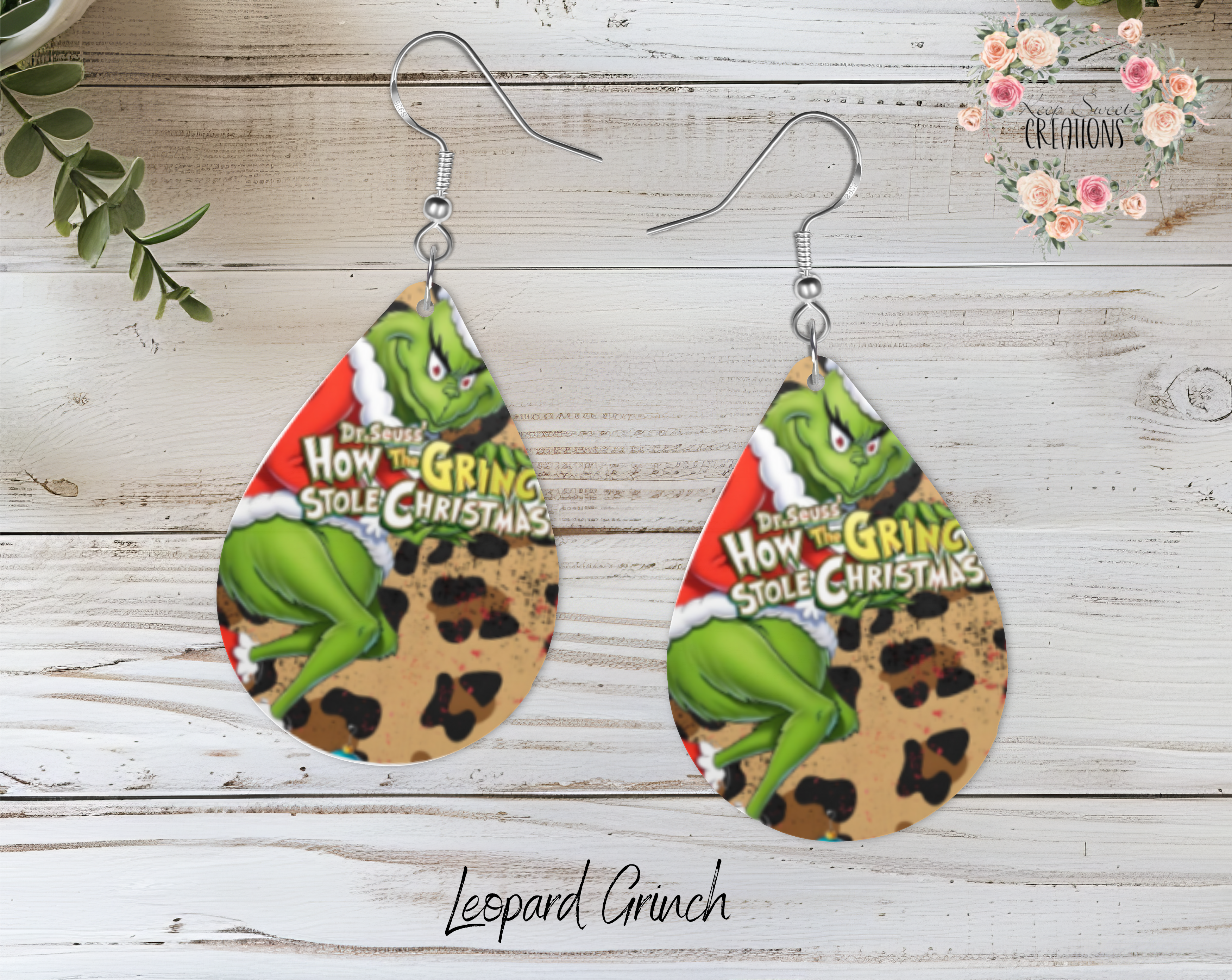 Christmas Teardrop Earrings – Festive Holiday Earrings | Funny Green Character Earrings for Christmas Lovers